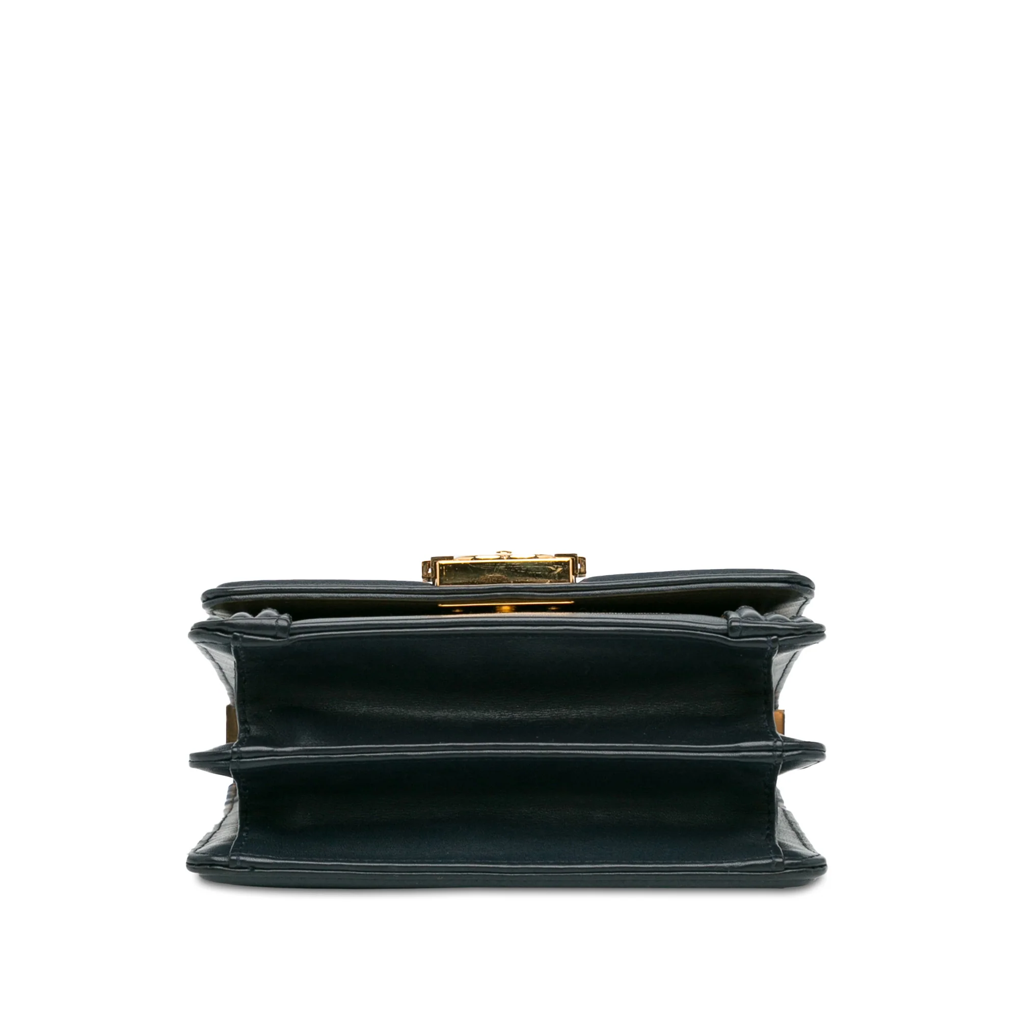 Chanel | Pre-Owned Paris New York Metallic Lambskin Striped North South Boy Flap | Gold - Image 8