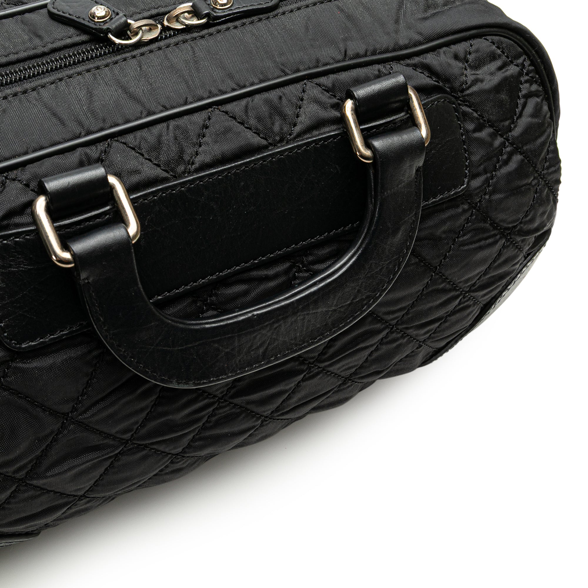 Chanel | Pre-Owned Paris New York Quilted Nylon Duffle Handbag | Black - Image 3