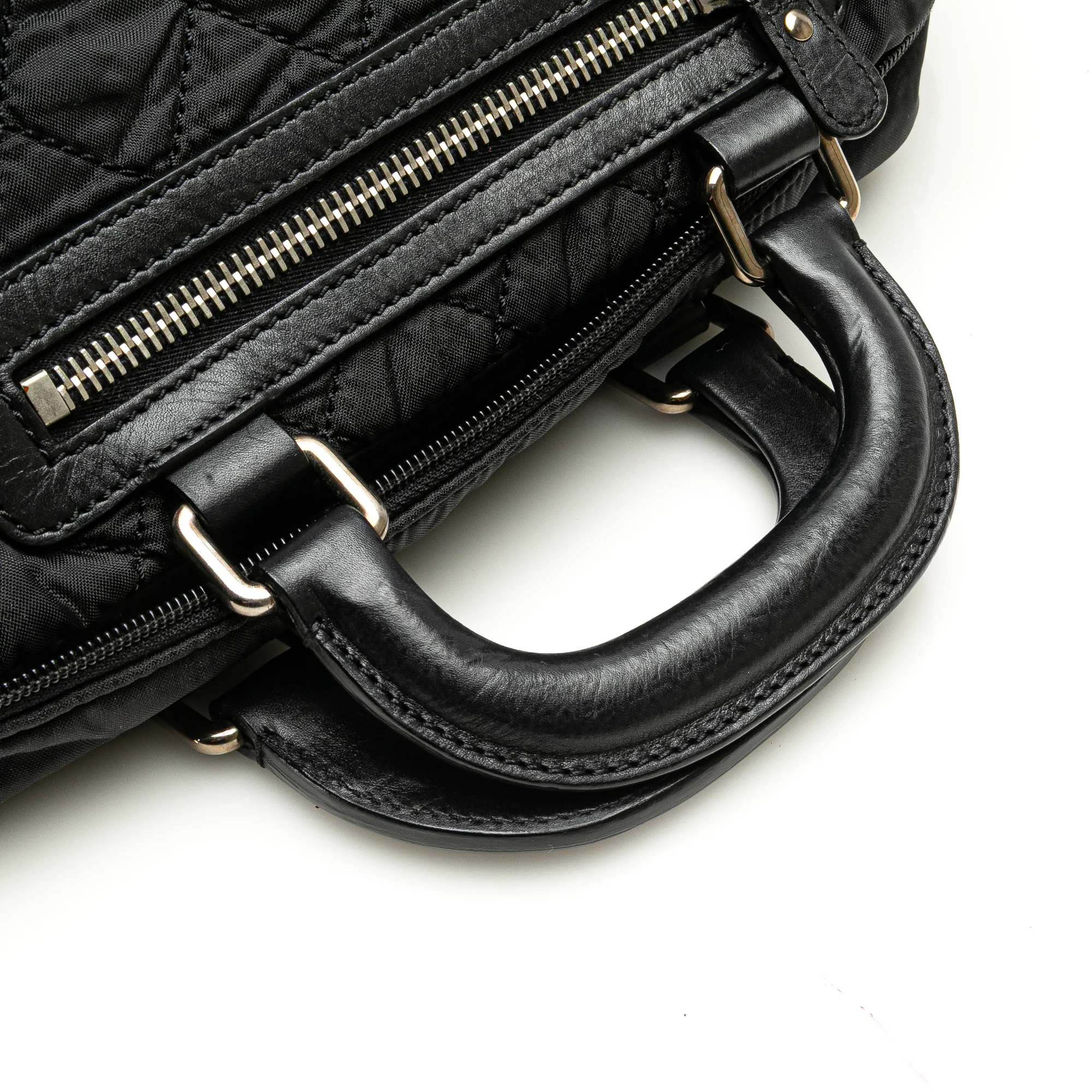 Chanel | Pre-Owned Paris New York Quilted Nylon Duffle Handbag | Black - Image 4