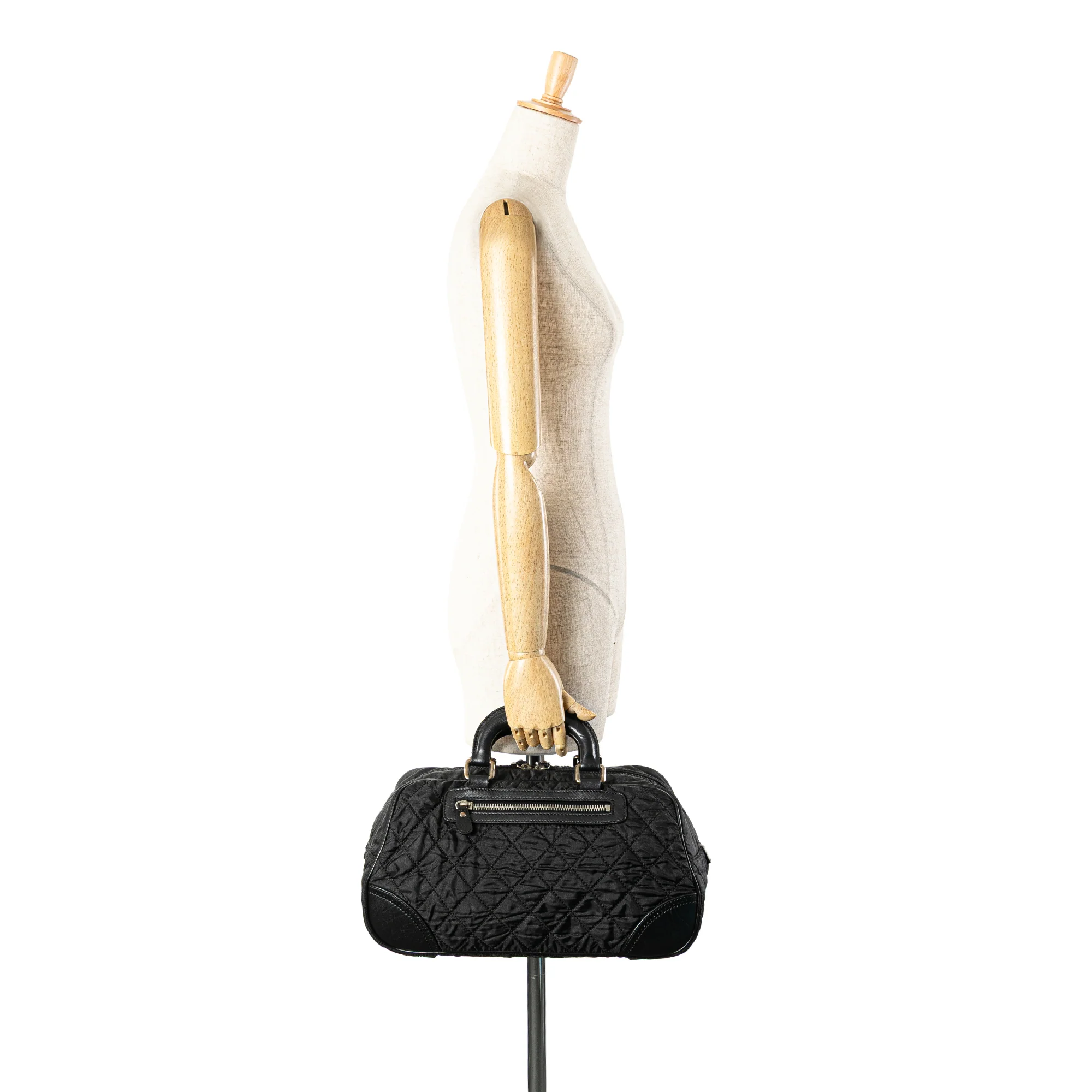 Chanel | Pre-Owned Paris New York Quilted Nylon Duffle Handbag | Black - Image 5