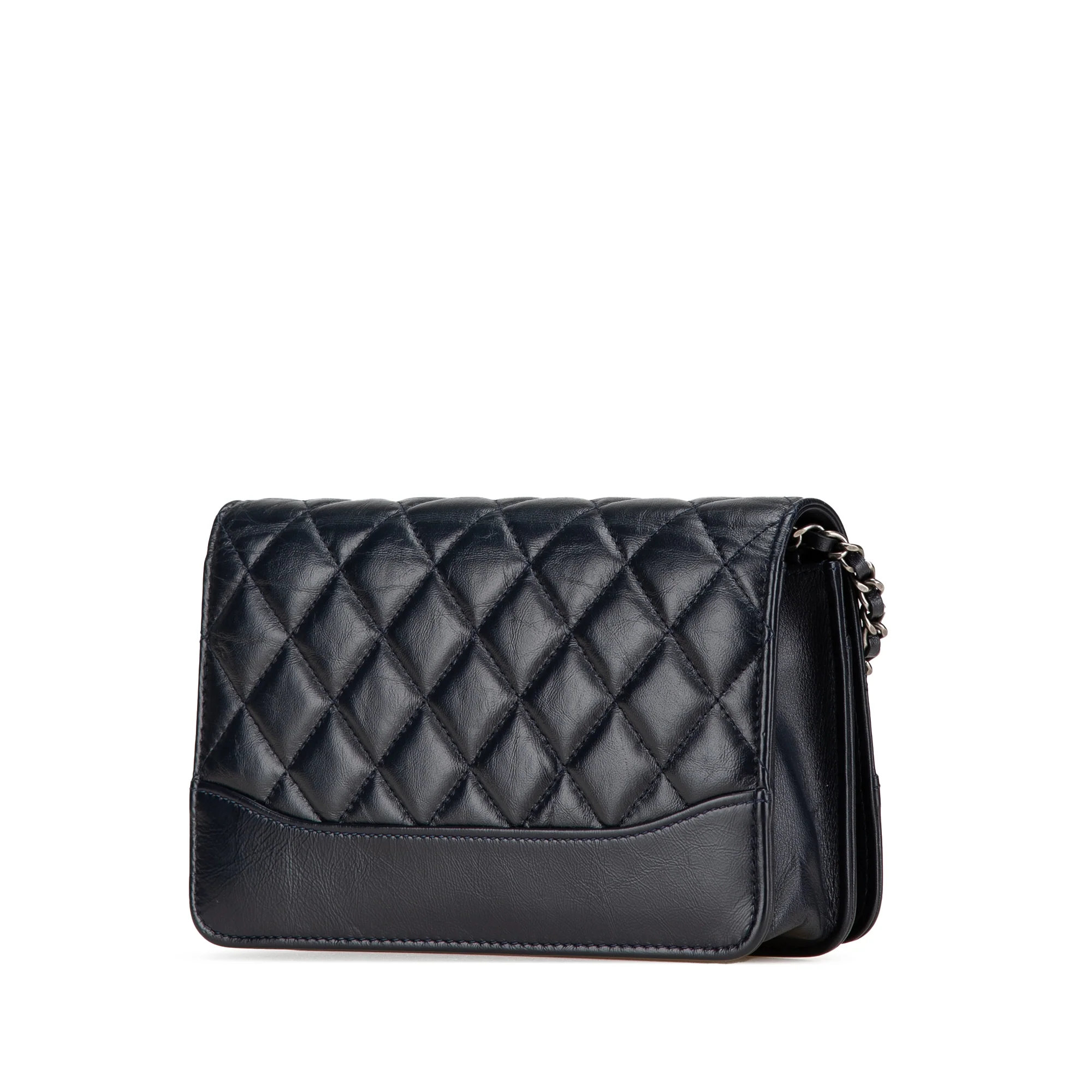 Chanel | Pre-Owned Quilted Aged Calfskin Gabrielle Wallet On Chain | Black - Image 6