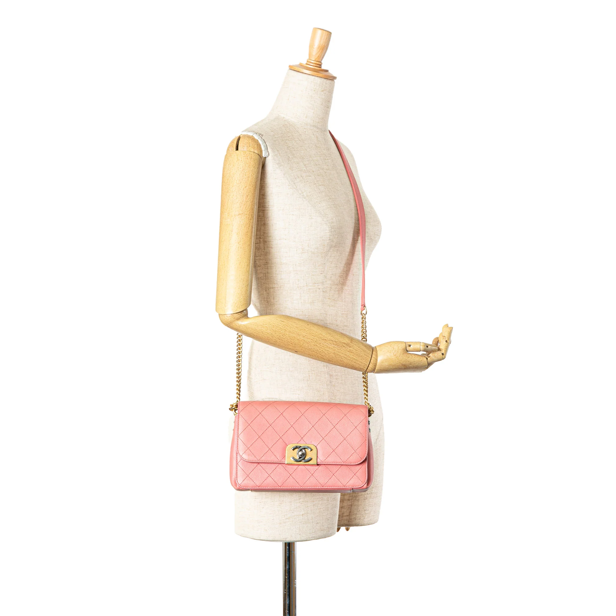 Chanel | Pre-Owned Quilted Calfskin Straight Lined Flap - I | Pink - Image 7