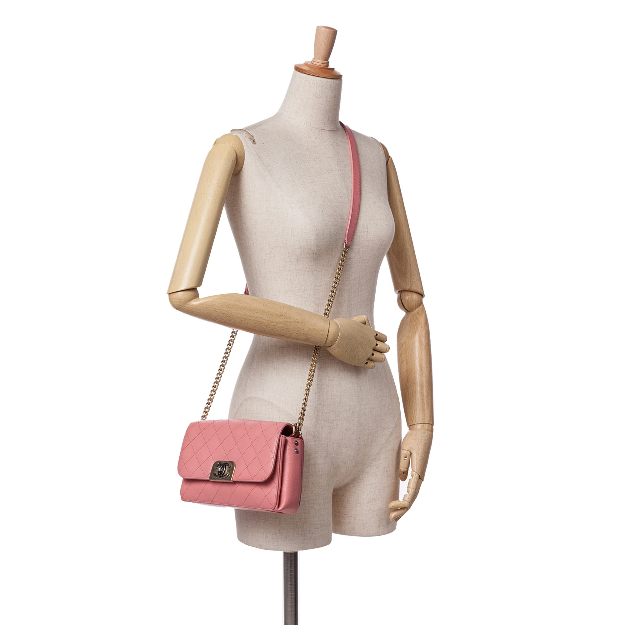 Chanel | Pre-Owned Quilted Calfskin Straight Lined Flap - II | Pink - Image 5