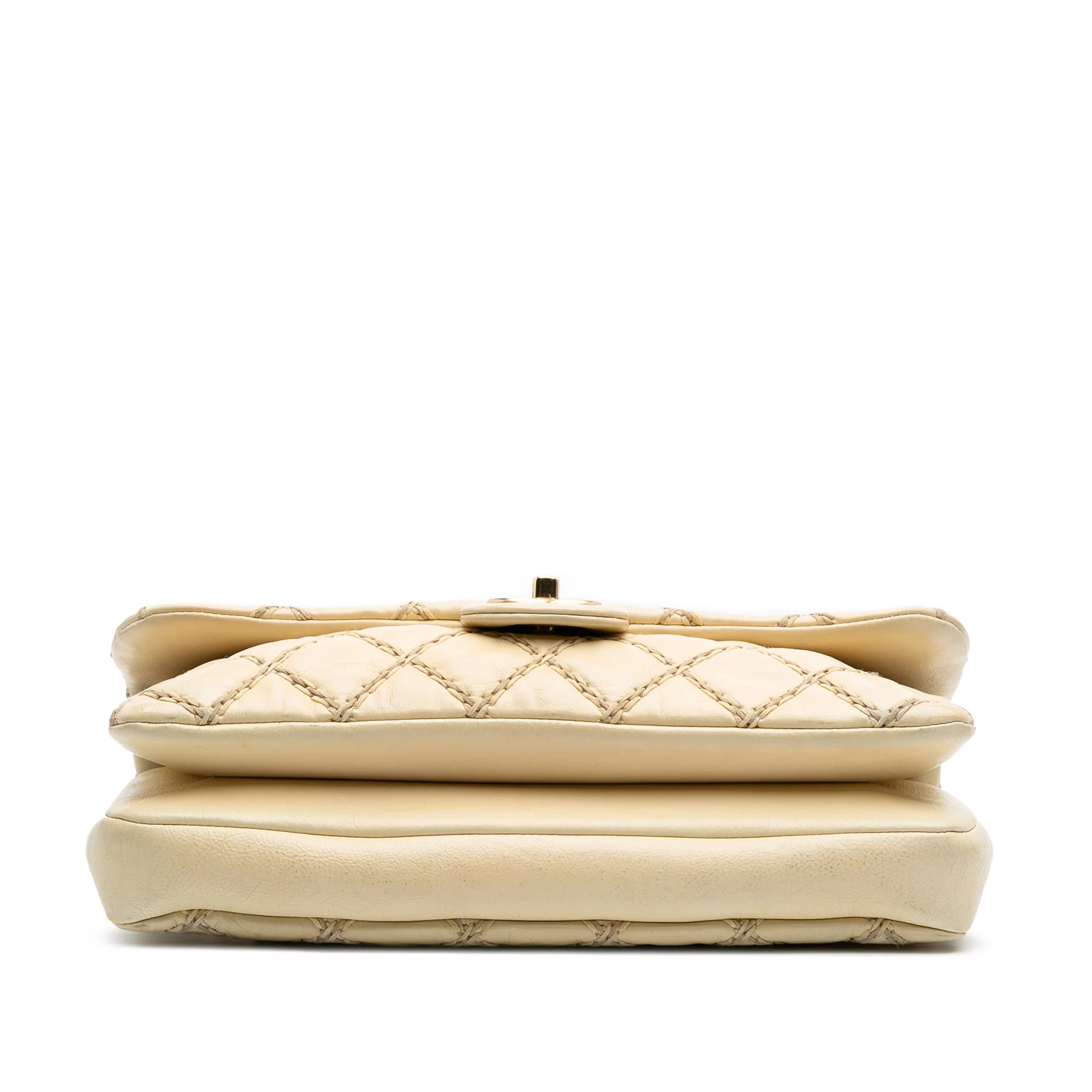 Chanel | Pre-Owned Quilted Calfskin Triple Stitched Single Flap | Beige - Image 5