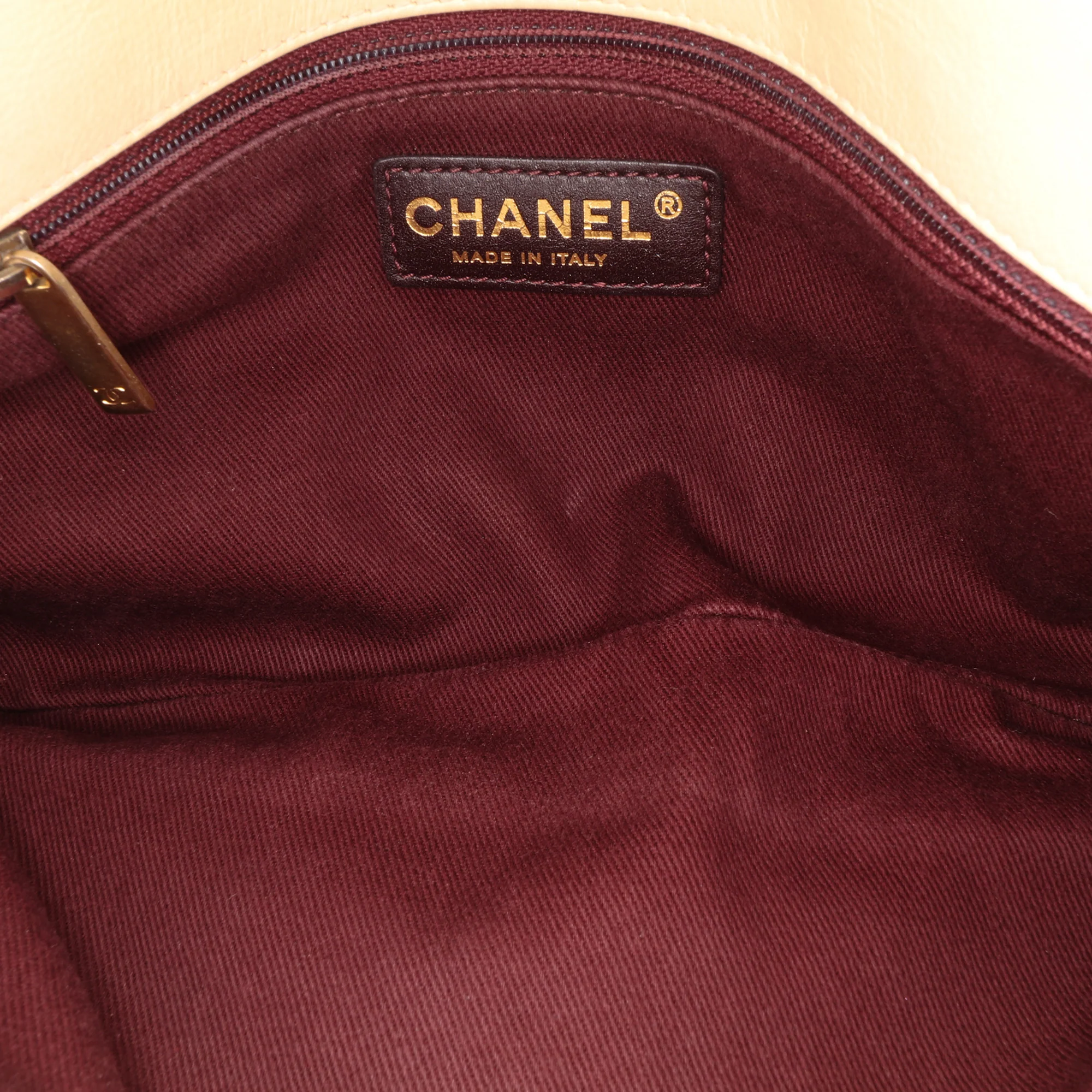 Chanel | Pre-Owned Quilted Calfskin Triple Stitched Single Flap | Beige - Image 7