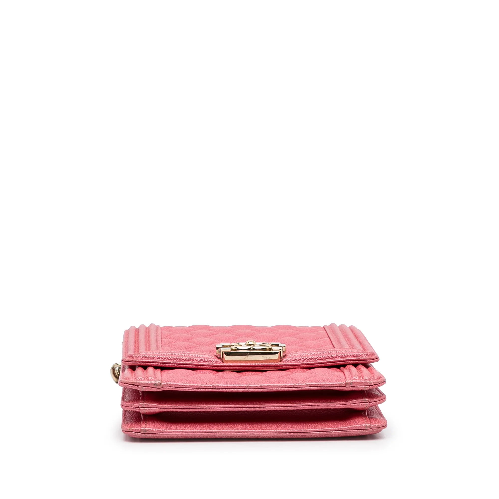 Chanel | Pre-Owned Quilted Caviar North South Boy Flap | Pink - Image 8