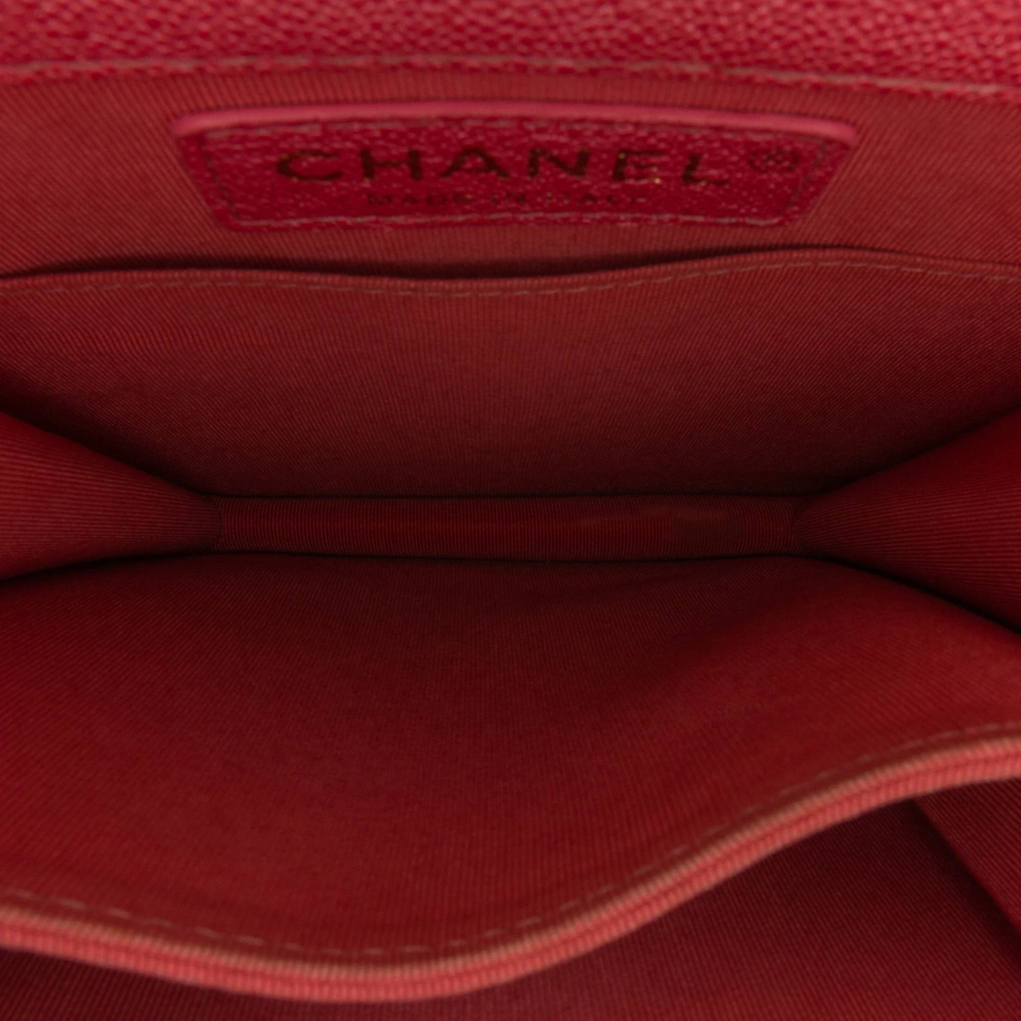 Chanel | Pre-Owned Quilted Caviar North South Boy Flap | Pink - Image 9