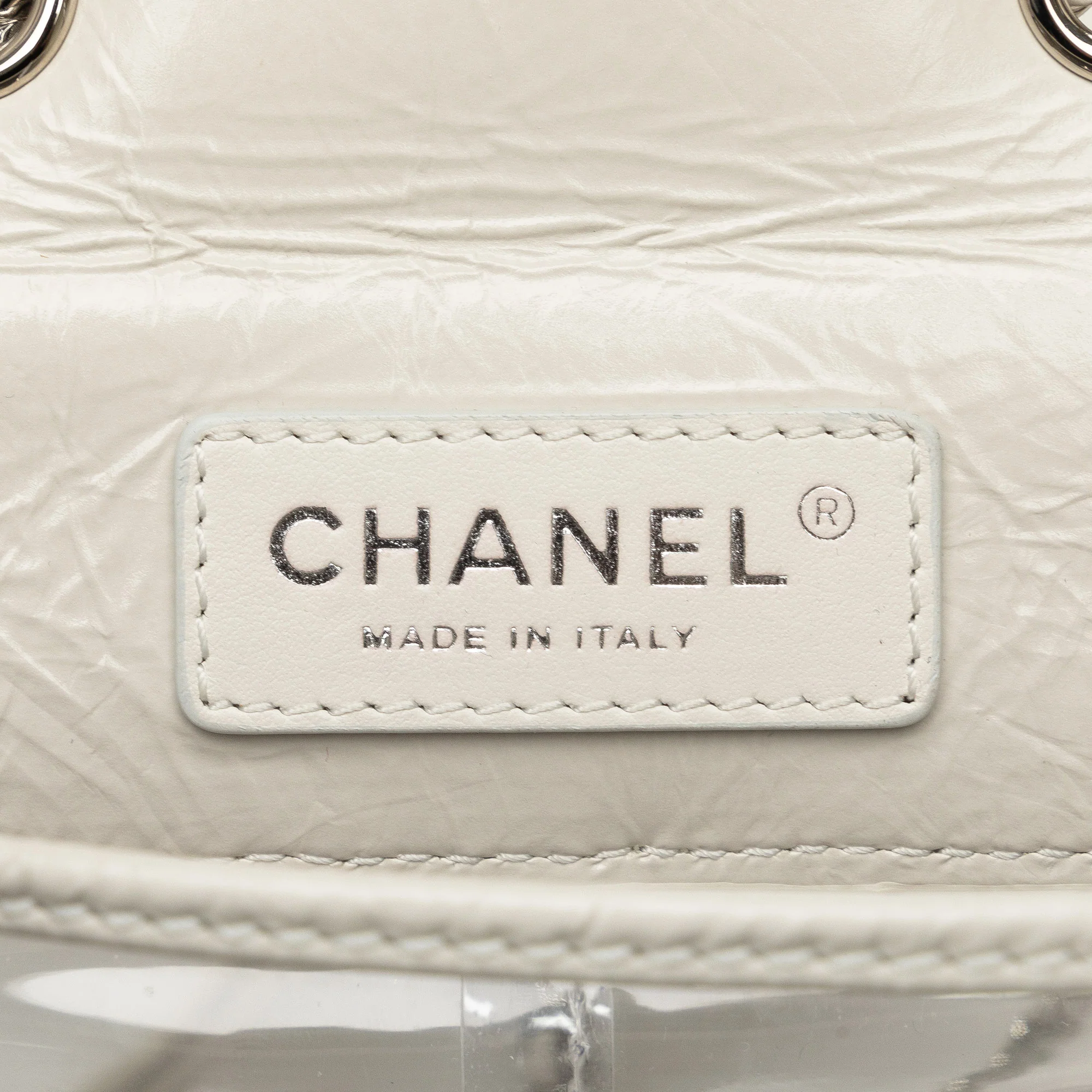 Chanel | Pre-Owned Quilted Lambskin and PVC Aquarium Backpack | White - Image 11