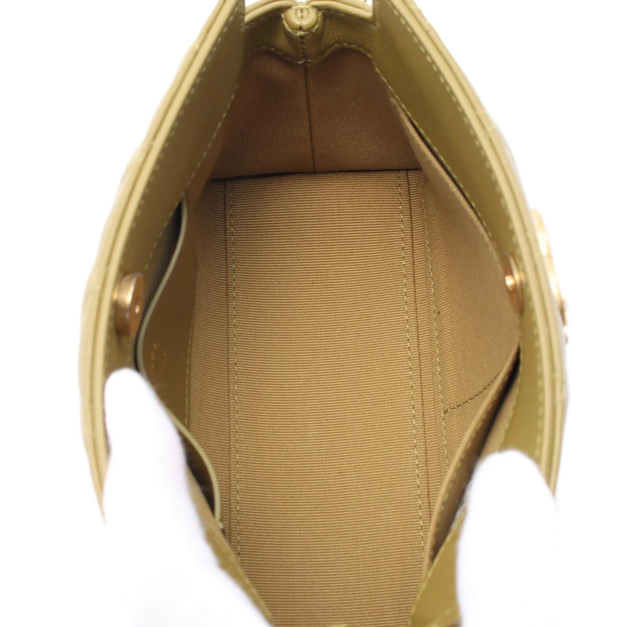 Chanel | Pre-Owned Quilted Lambskin Leo Shoulder Bag | Green/Olive Green - Image 3