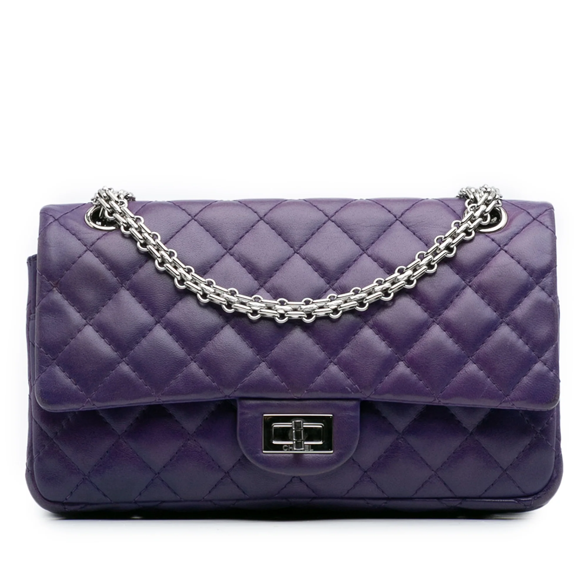 Chanel | Pre-Owned Quilted Lambskin Reissue 2.55 Double Flap 225 | Purple/Dark Purple