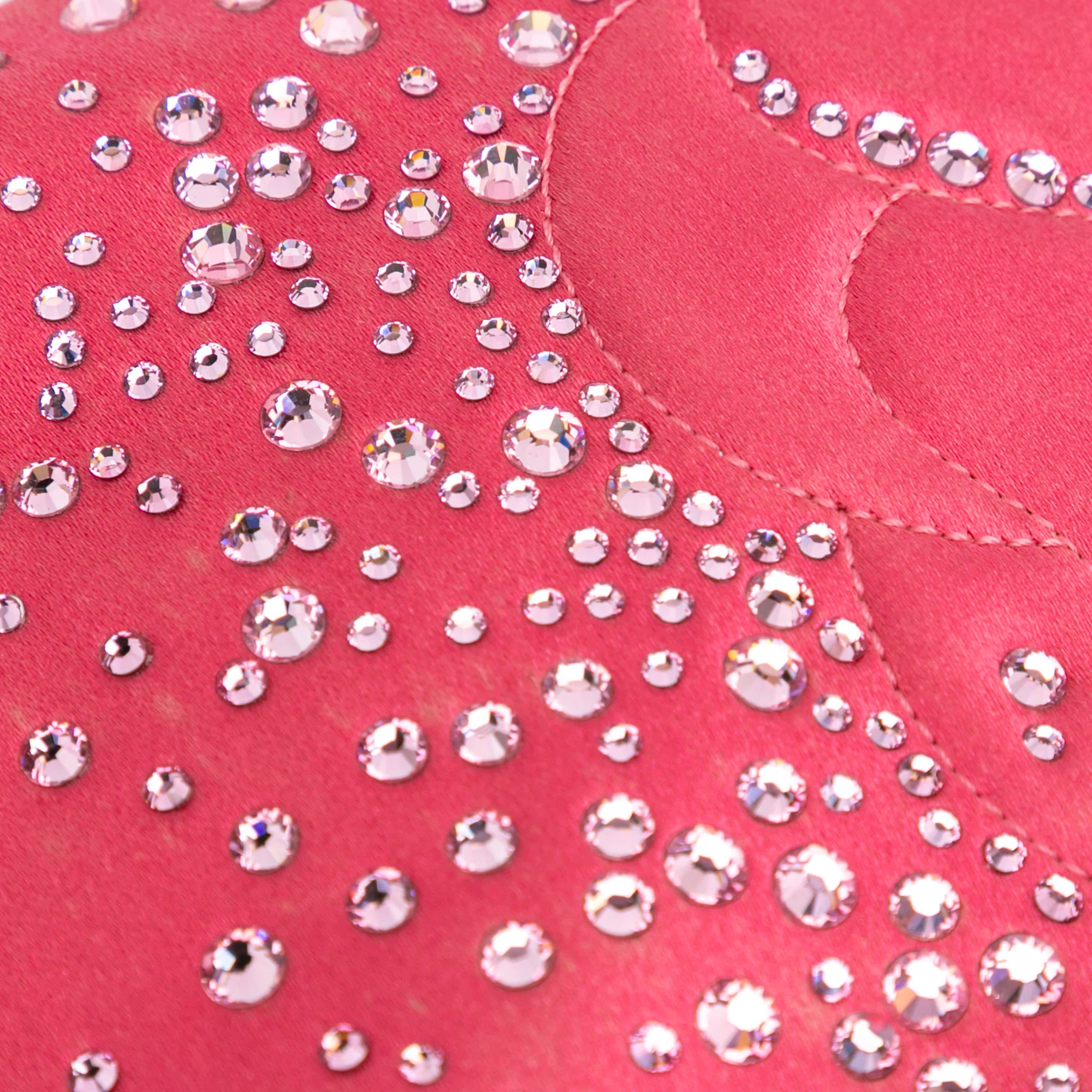 Chanel | Pre-Owned Satin Diamante Camellia Clutch with Chain | Pink/Dark Pink - Image 10