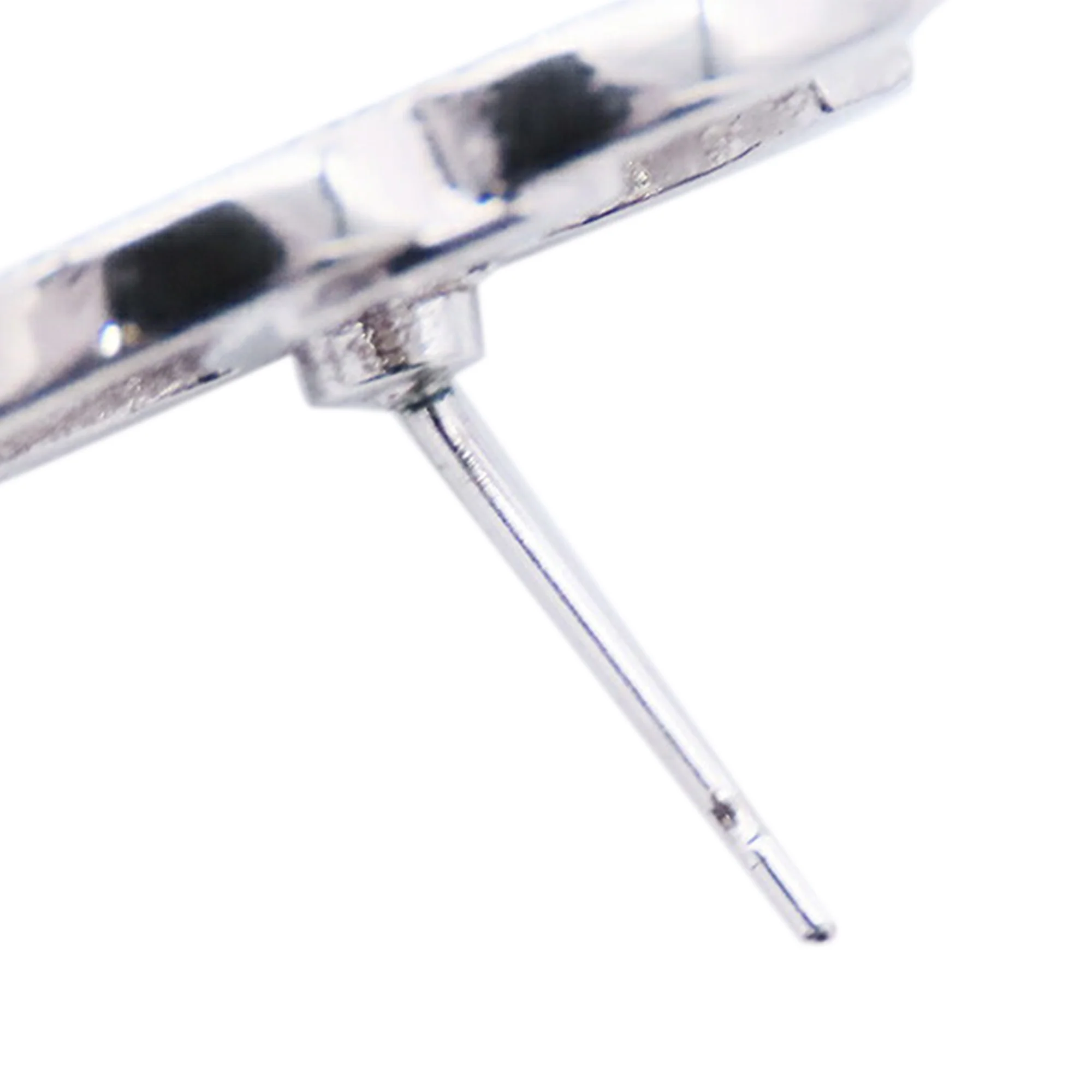 Chanel | Pre-Owned Silver Rhinestones CC Push Back Earrings | Silver - Image 5