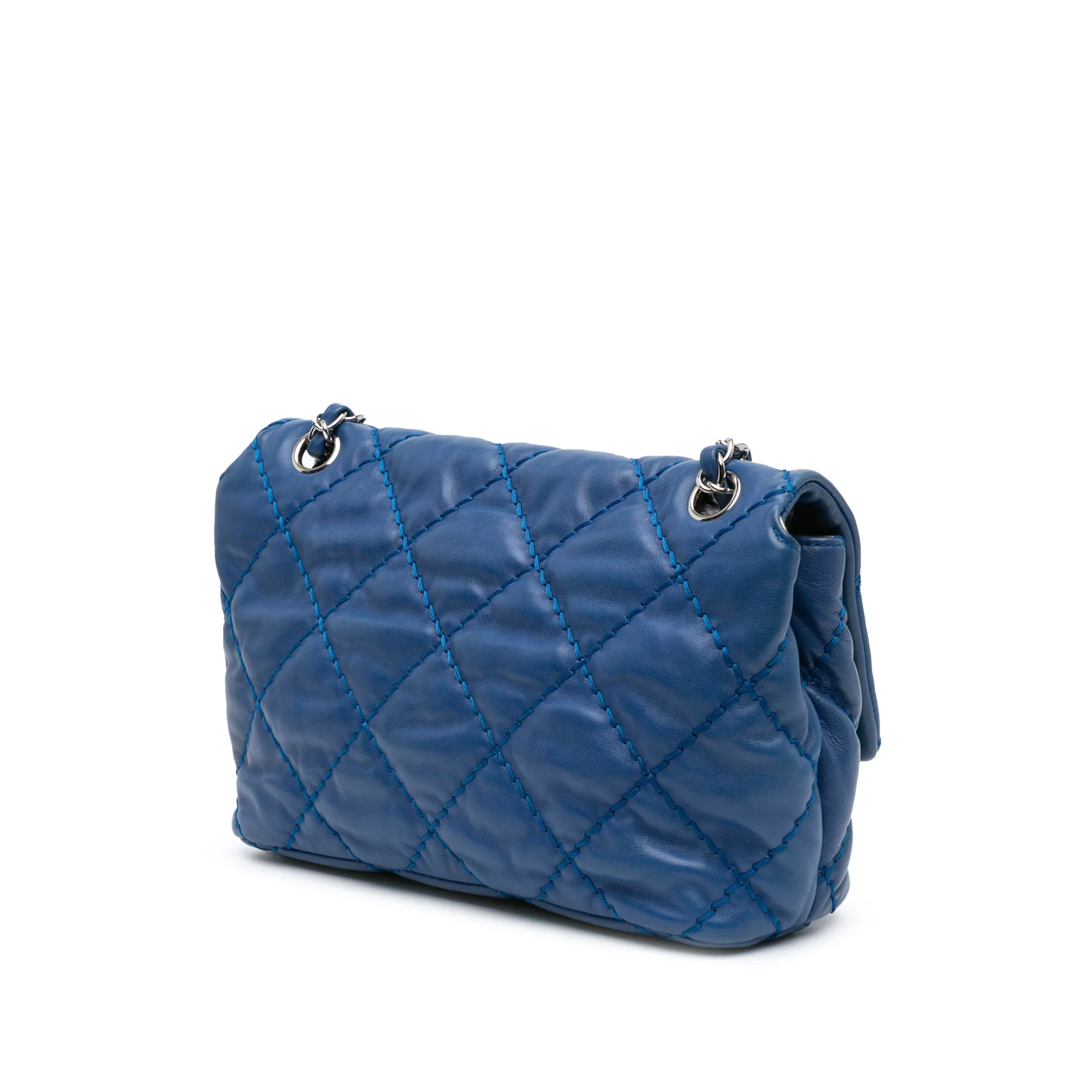 Chanel | Pre-Owned Small Calfskin Love Me Tender Flap | Blue - Image 2