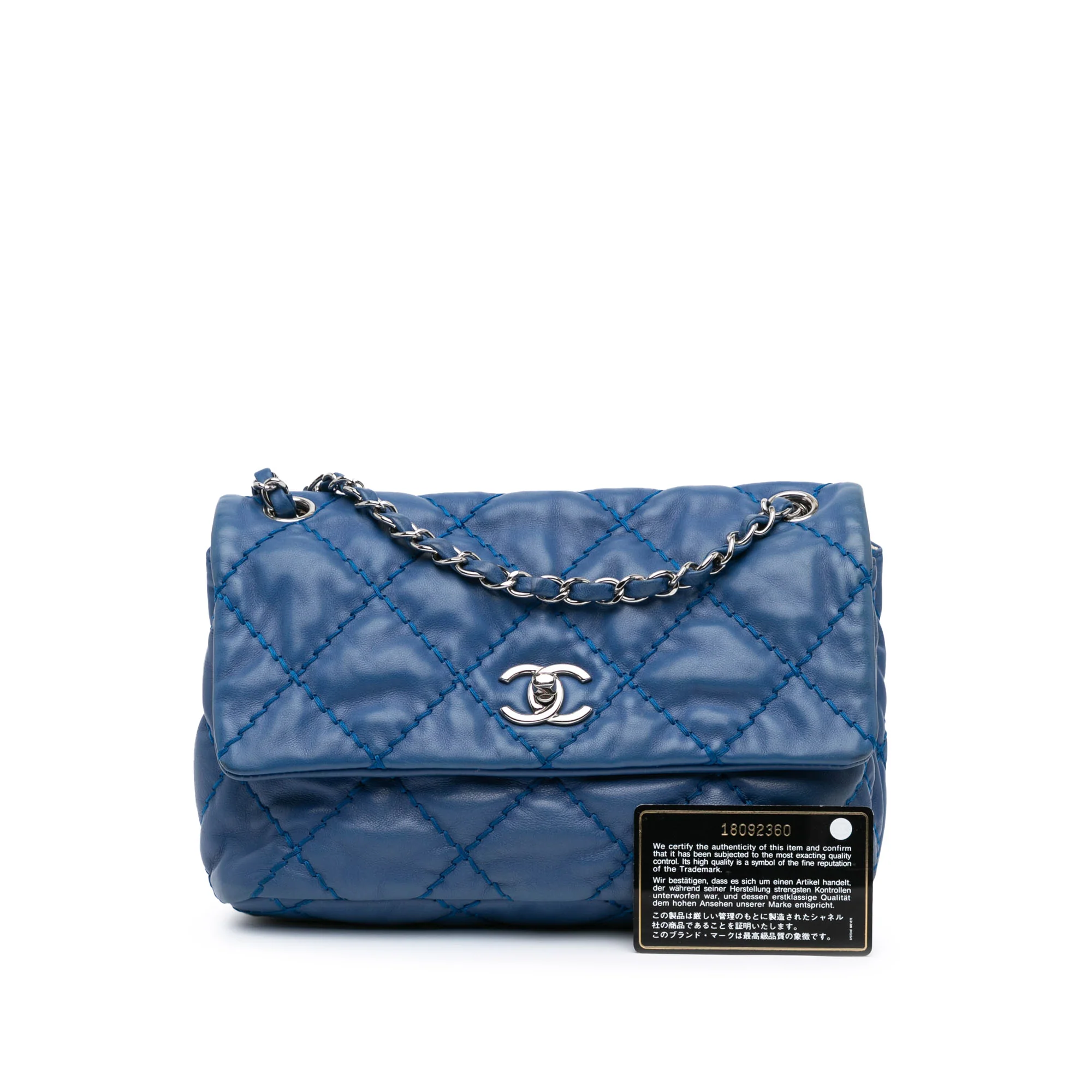 Chanel | Pre-Owned Small Calfskin Love Me Tender Flap | Blue - Image 8