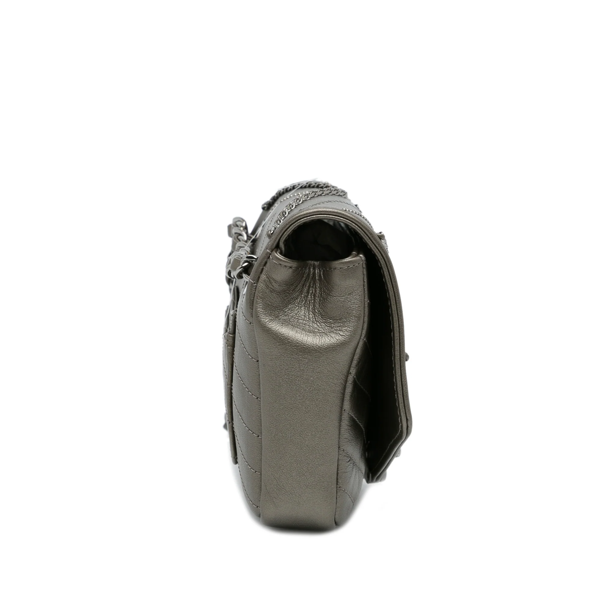 Chanel | Pre-Owned Small Chevron Data Center Envelope Flap Bag | Gold - Image 5