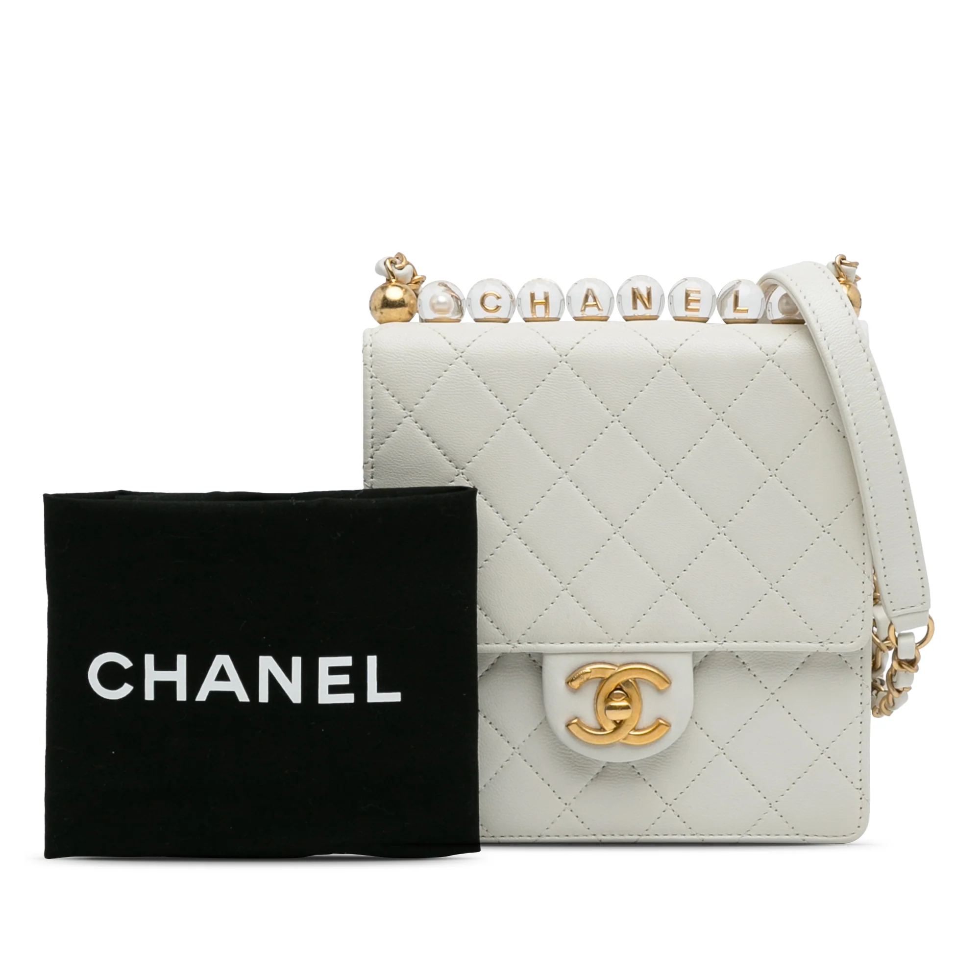 Chanel | Pre-Owned Small Chic Pearls Flap | White - Image 4
