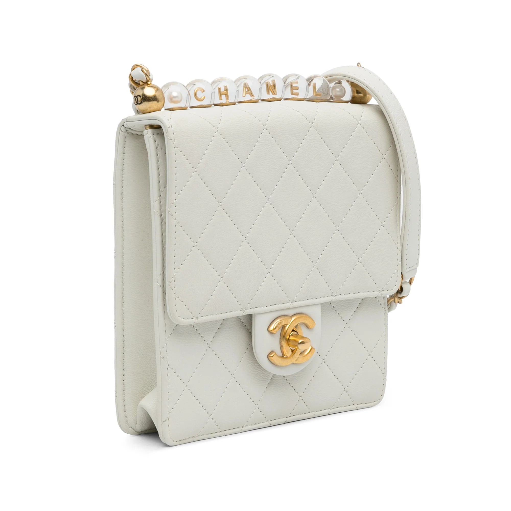 Chanel | Pre-Owned Small Chic Pearls Flap | White - Image 5
