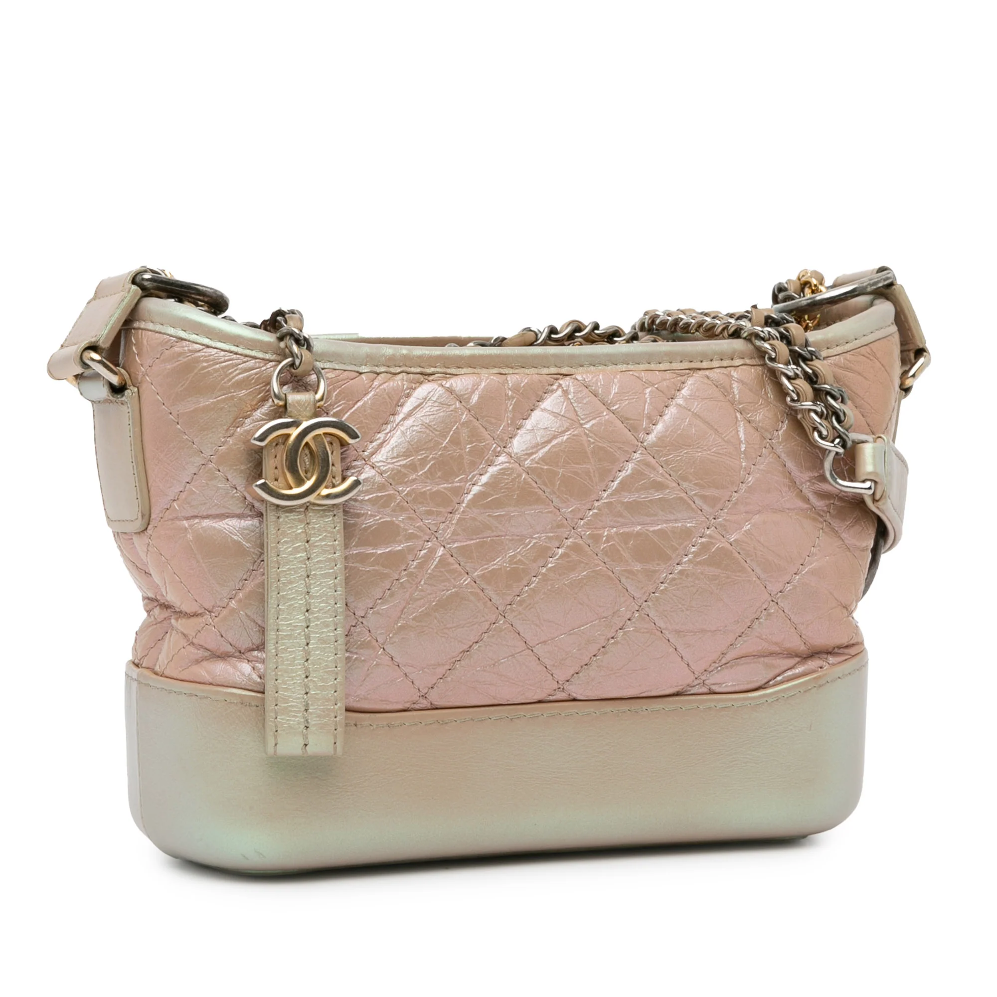 Chanel | Pre-Owned Small Iridescent Gabrielle Crossbody | Pink/Light Pink - Image 4