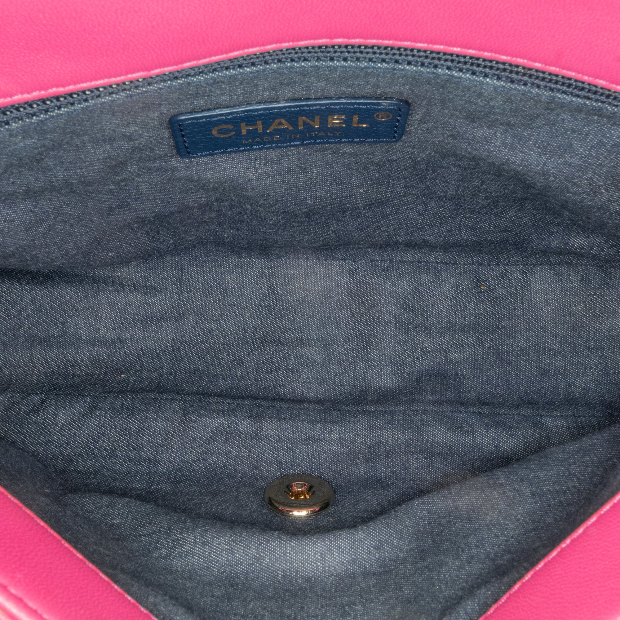 Chanel | Pre-Owned Small Lambskin Elegant Chain Single Flap | Pink/Dark Pink - Image 3