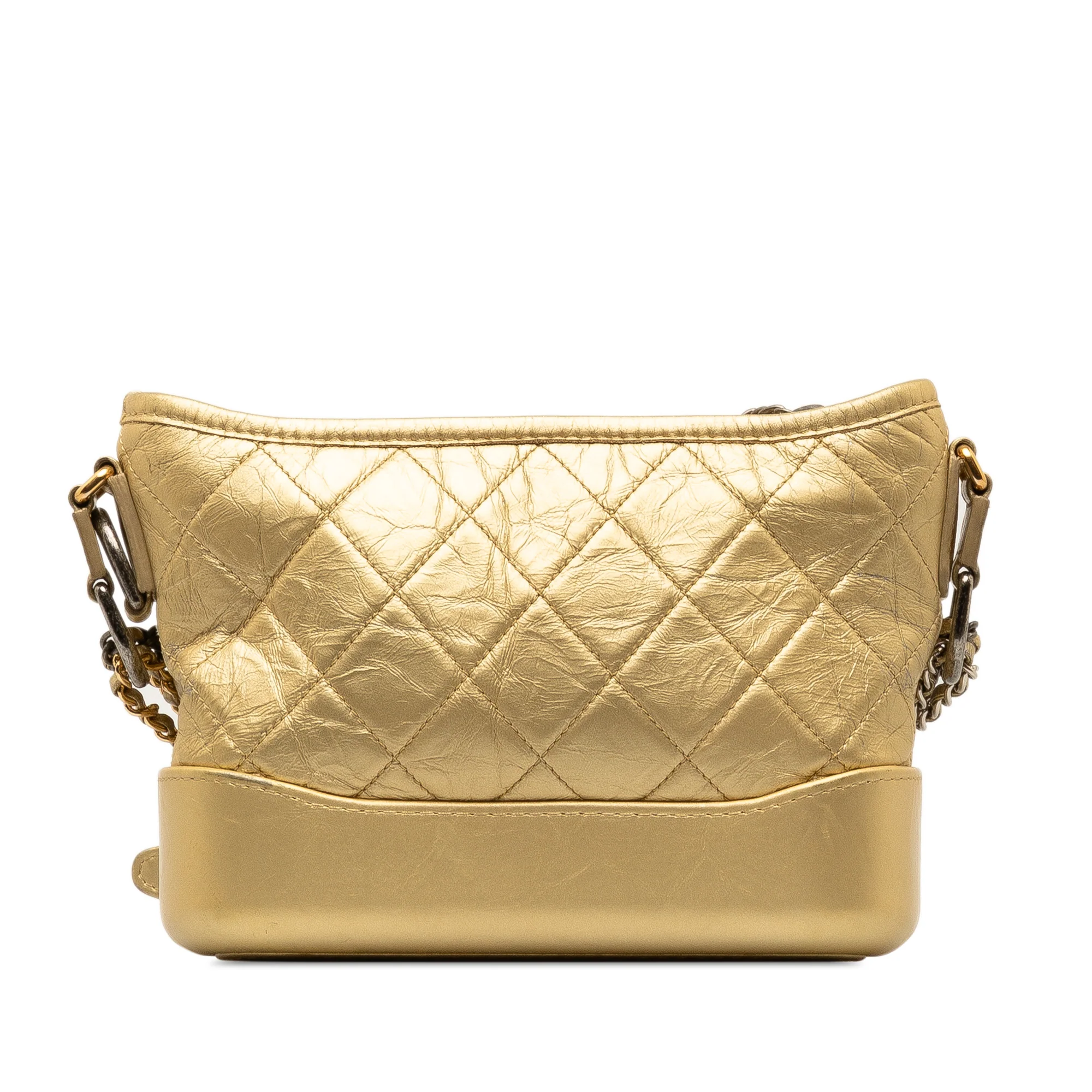 Chanel | Pre-Owned Small Metallic Lambskin Gabrielle Crossbody | Gold - Image 10