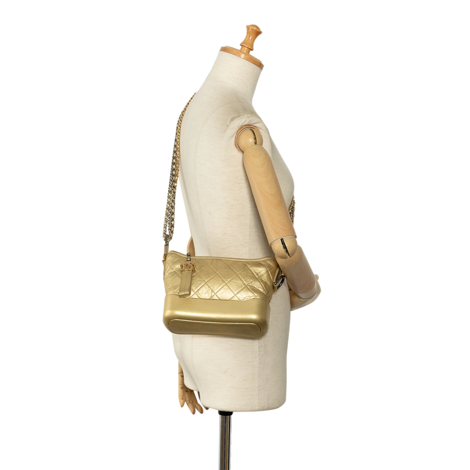Chanel | Pre-Owned Small Metallic Lambskin Gabrielle Crossbody | Gold - Image 7
