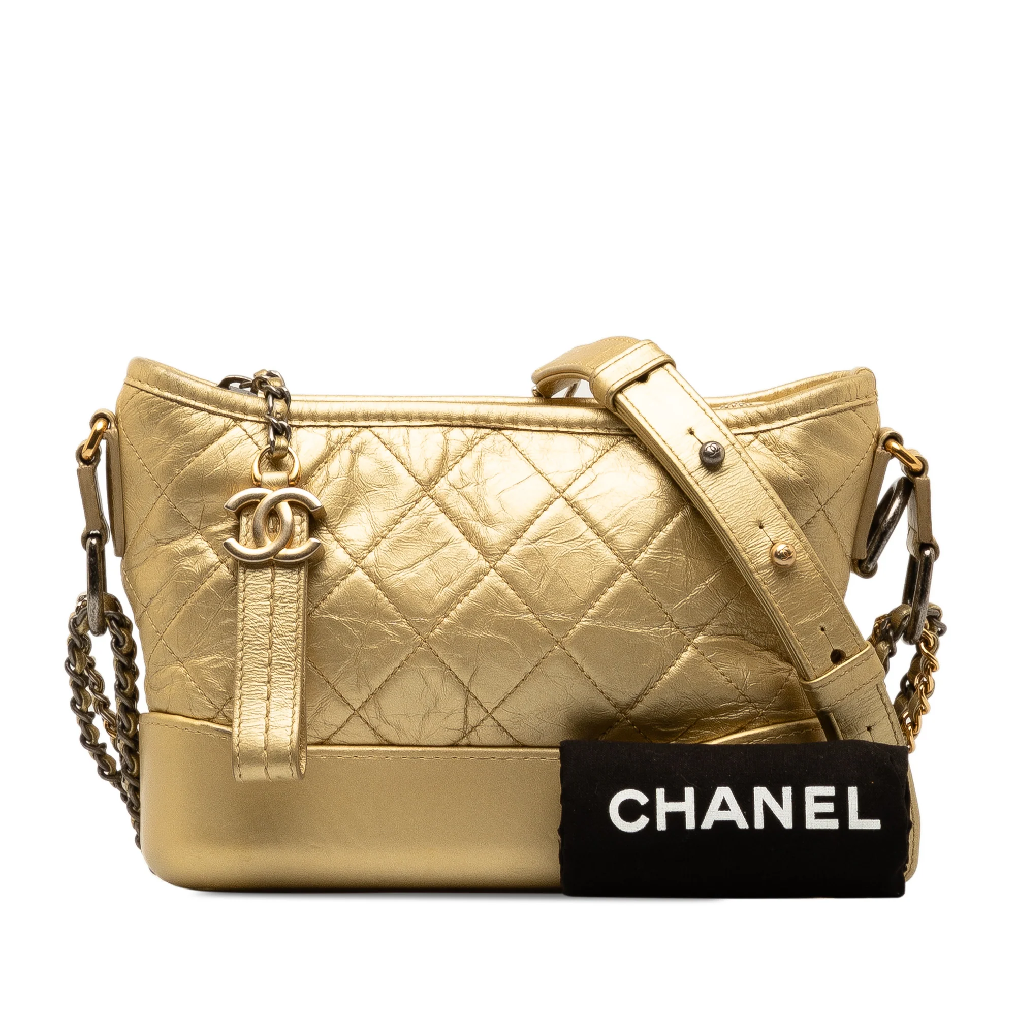 Chanel | Pre-Owned Small Metallic Lambskin Gabrielle Crossbody | Gold - Image 8