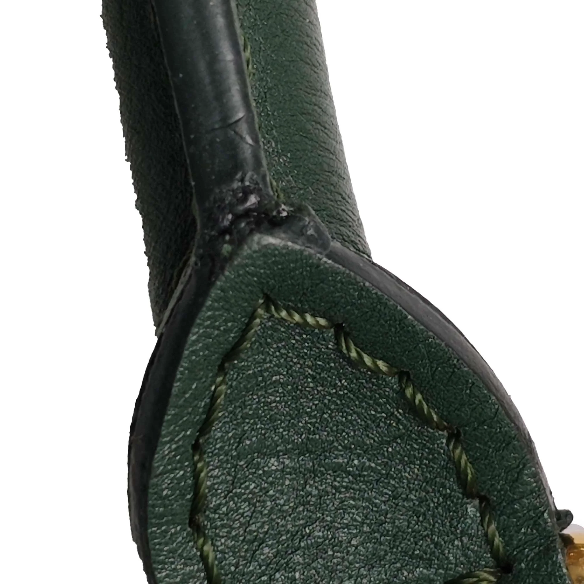 Chanel | Pre-Owned Small Quilted Calfskin Colosseum Lock Frame Bowling Bag | Green/Dark Green - Image 11