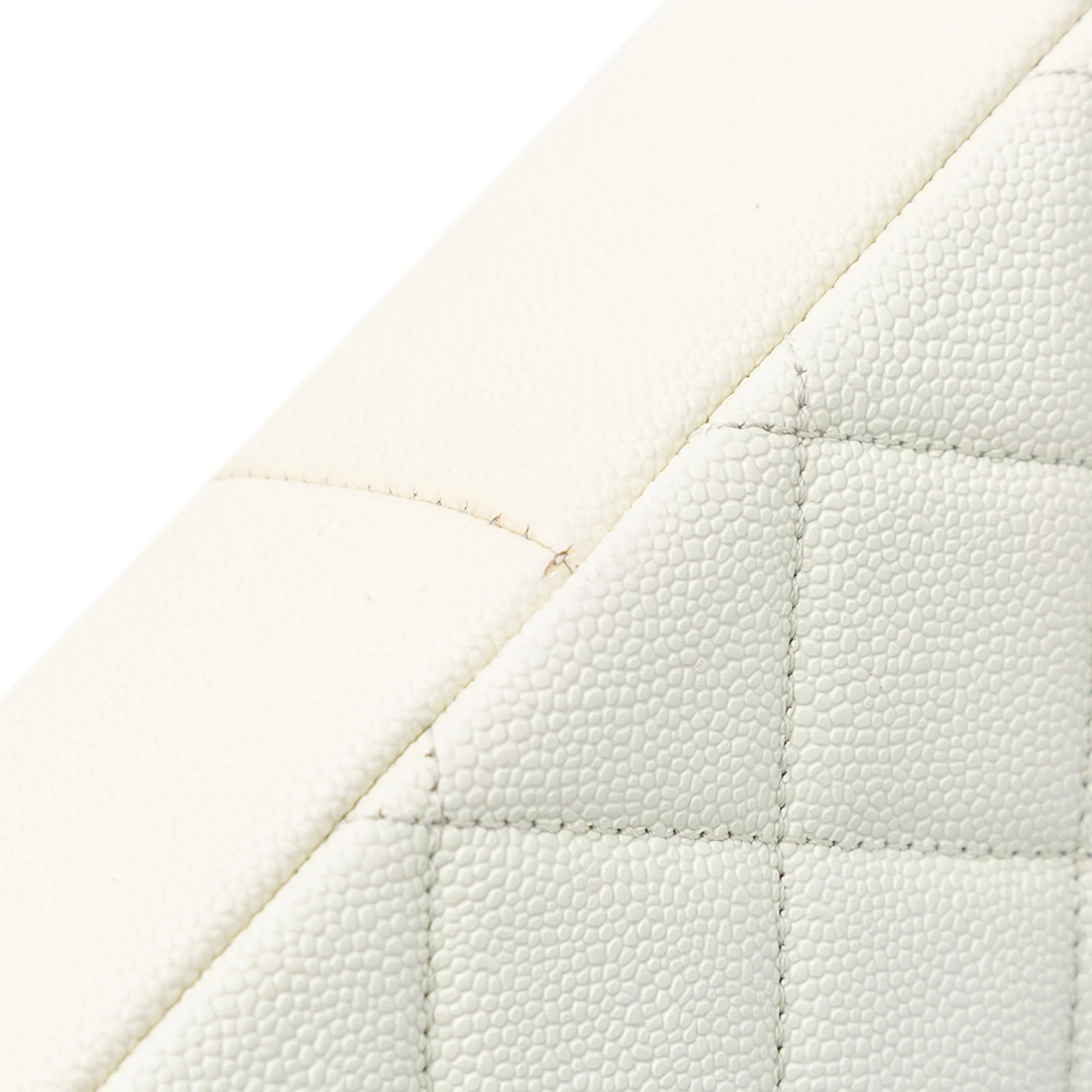 Chanel | Pre-Owned Small Quilted Caviar Chain Melody Flap - I | White/Ivory - Image 8