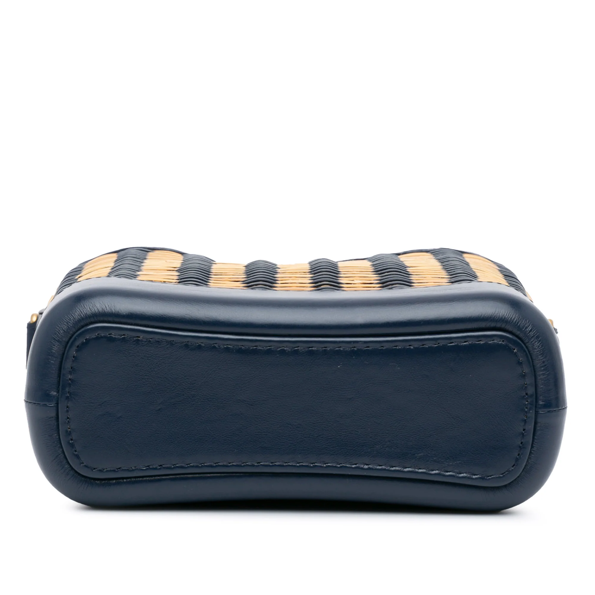 Chanel | Pre-Owned Small Rattan Gabrielle Crossbody | Brown/Blue/Navy - Image 9