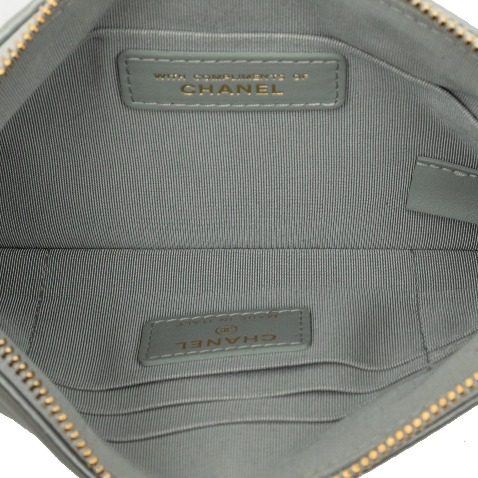 Chanel | Pre-Owned Small Satin 19 O Case VIP Zip Pouch | Silver - Image 4
