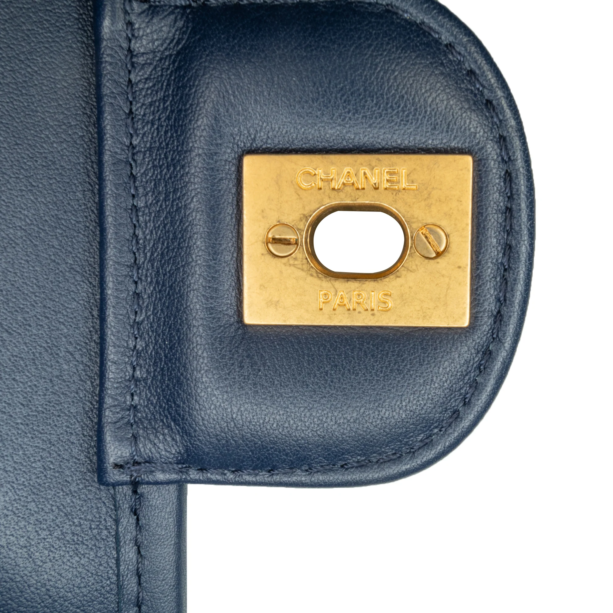 Chanel | Pre-Owned Small Tweed School Memory Top Handle Flap | Blue/Navy - Image 2