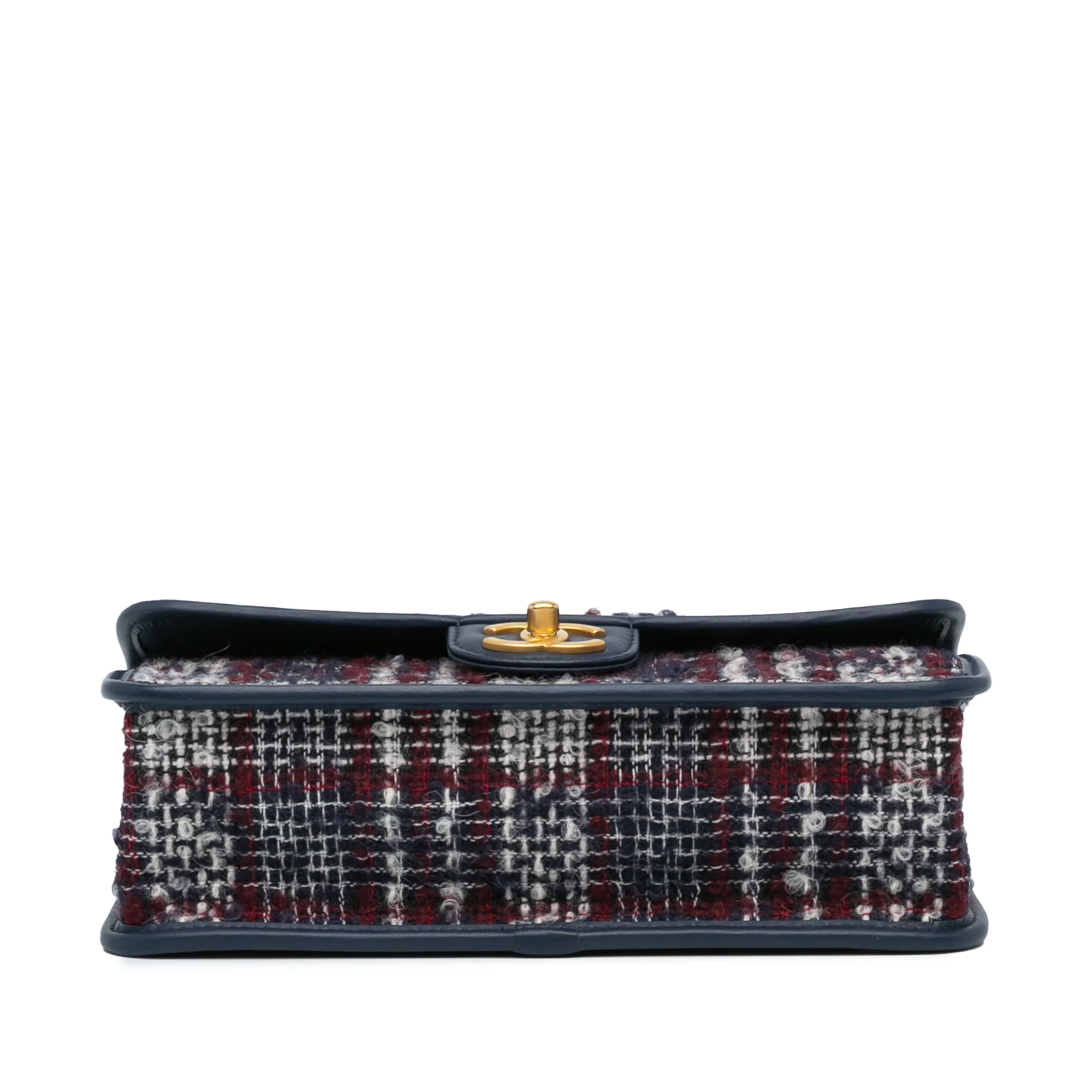 Chanel | Pre-Owned Small Tweed School Memory Top Handle Flap | Blue/Navy - Image 4