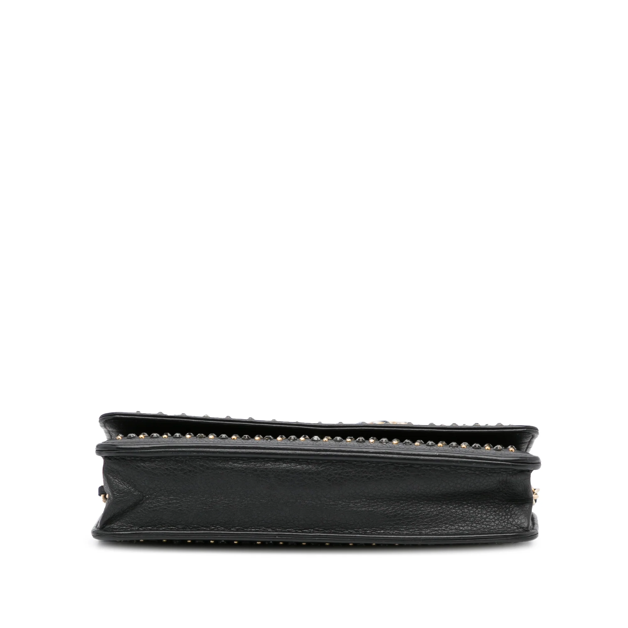 Chanel | Pre-Owned Studded Leather Wallet on Chain | Black - Image 5