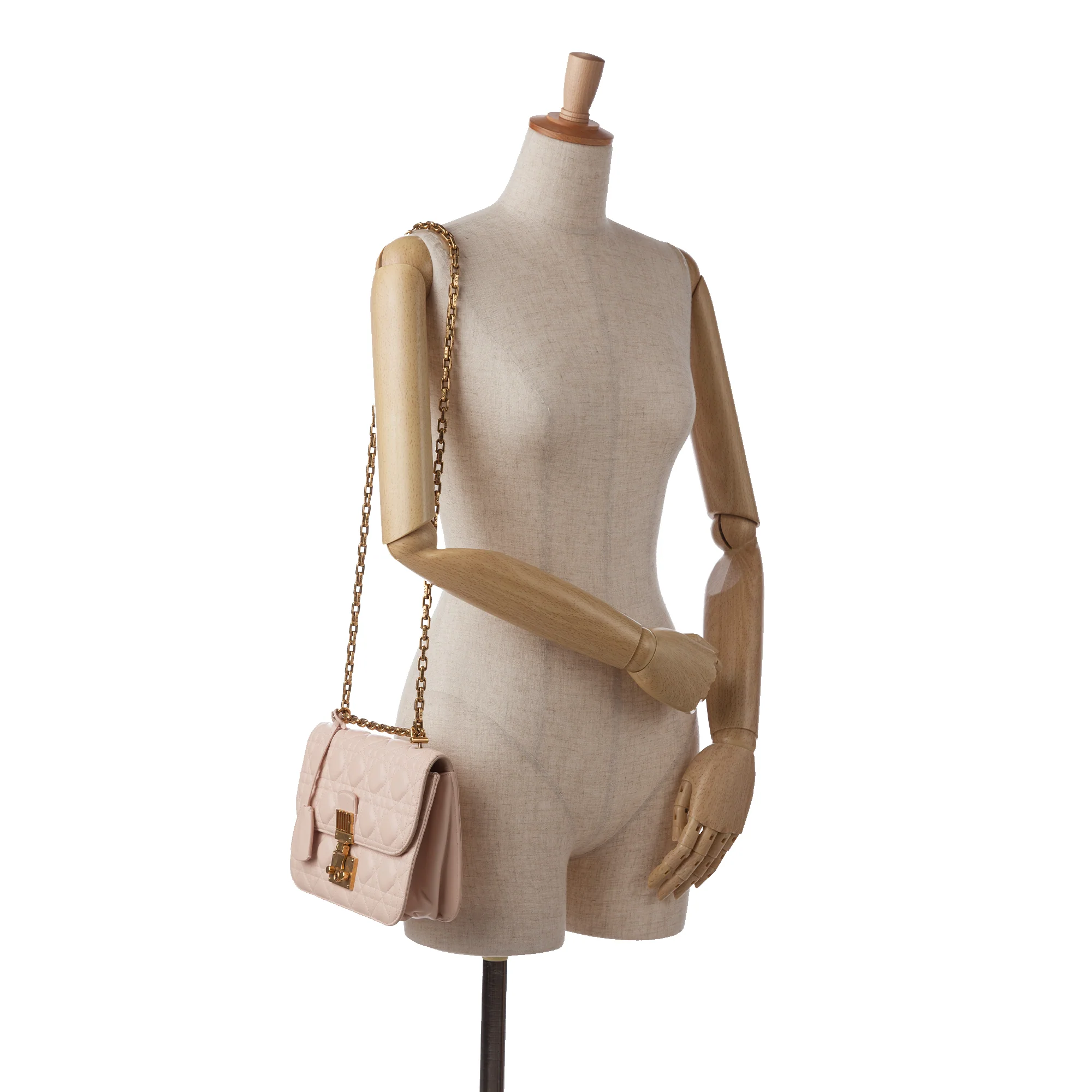 Dior | Pre-Owned Cannage Dioraddict Crossbody | Pink/Light Pink - Image 2