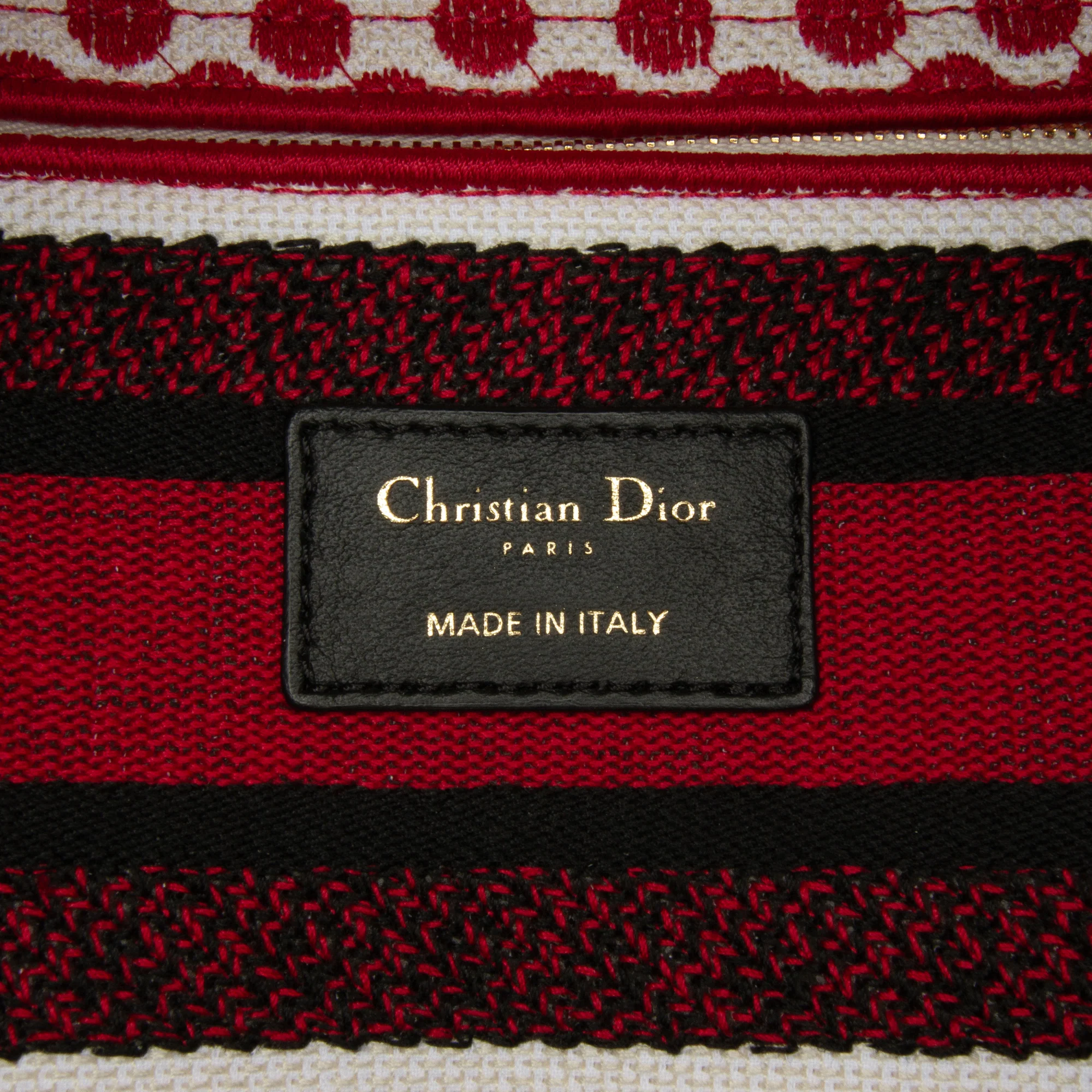 Dior | Pre-Owned DiorAmour Medium Embroidered Canvas Dots Lady D Lite | Red - Image 13