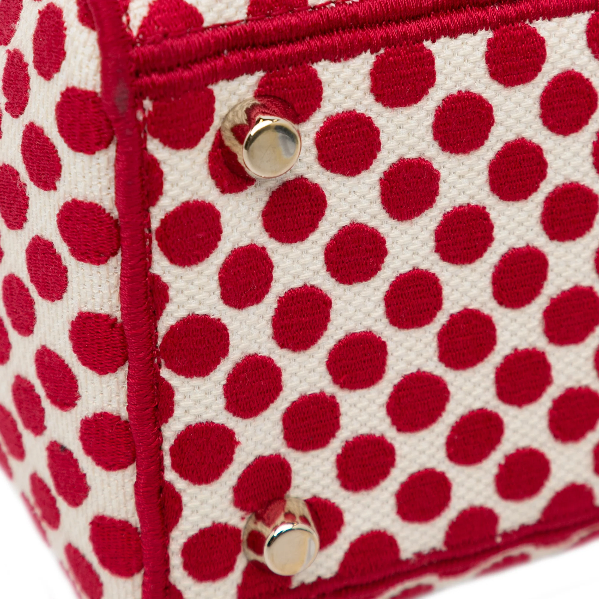 Dior | Pre-Owned DiorAmour Medium Embroidered Canvas Dots Lady D Lite | Red - Image 2