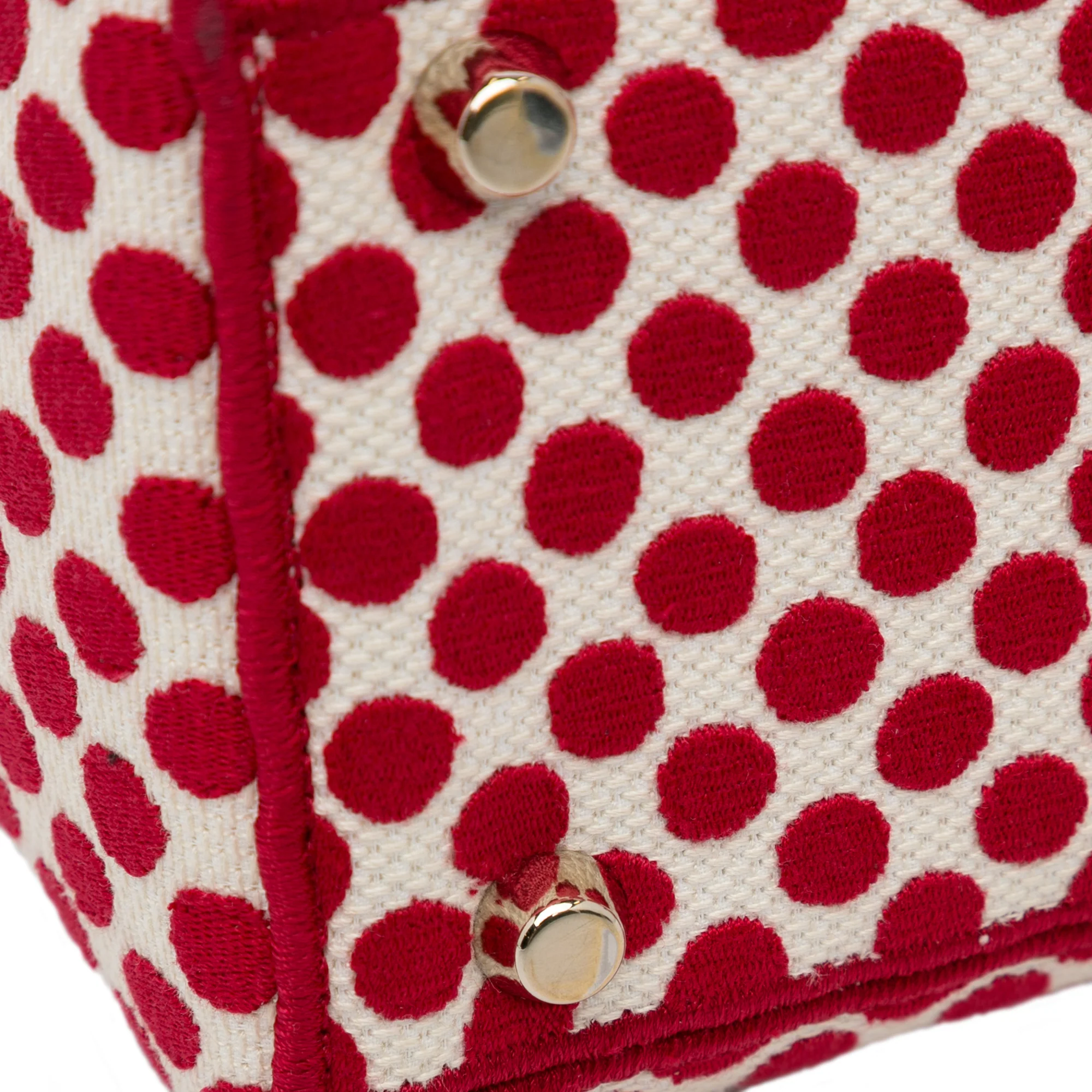 Dior | Pre-Owned DiorAmour Medium Embroidered Canvas Dots Lady D Lite | Red - Image 3