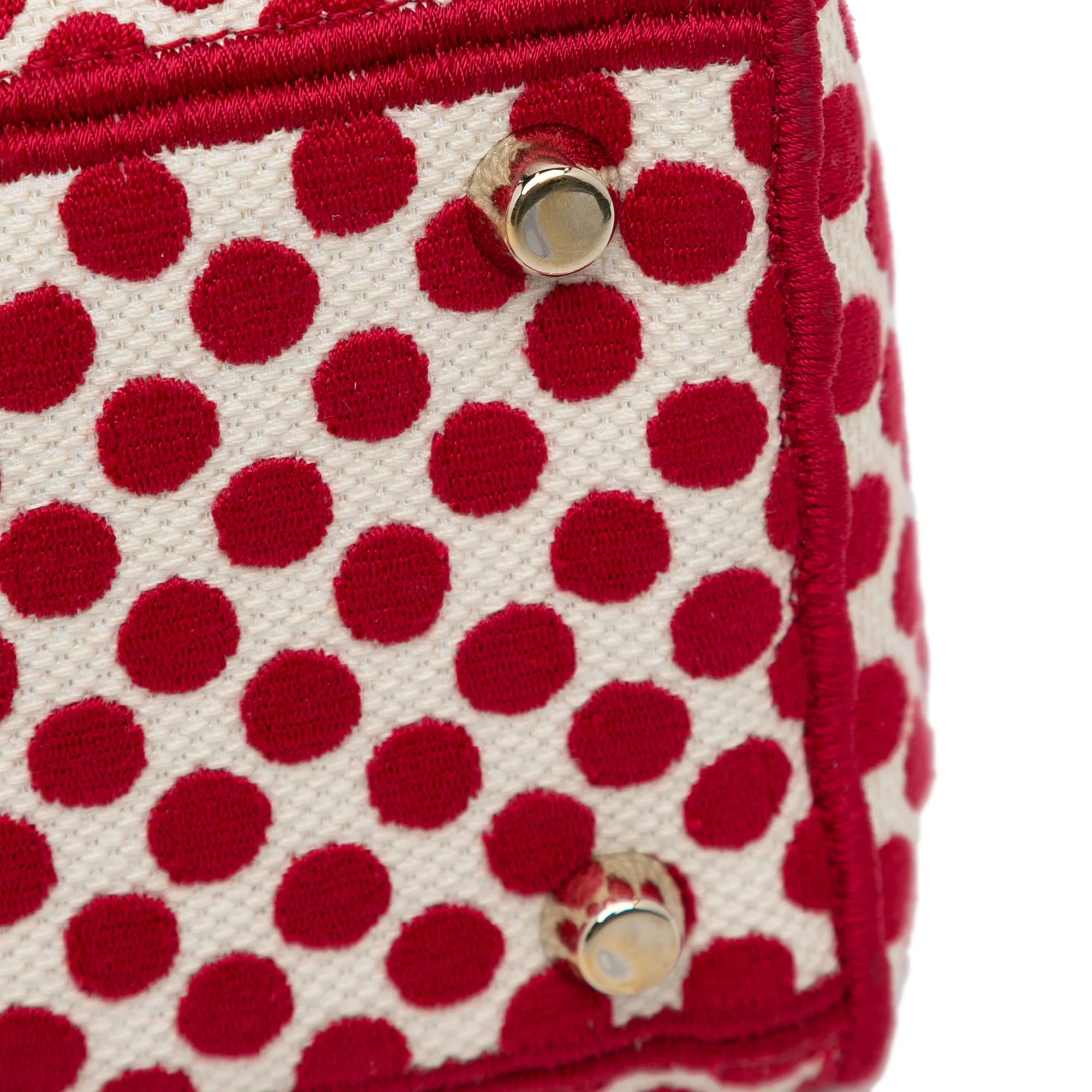 Dior | Pre-Owned DiorAmour Medium Embroidered Canvas Dots Lady D Lite | Red - Image 4