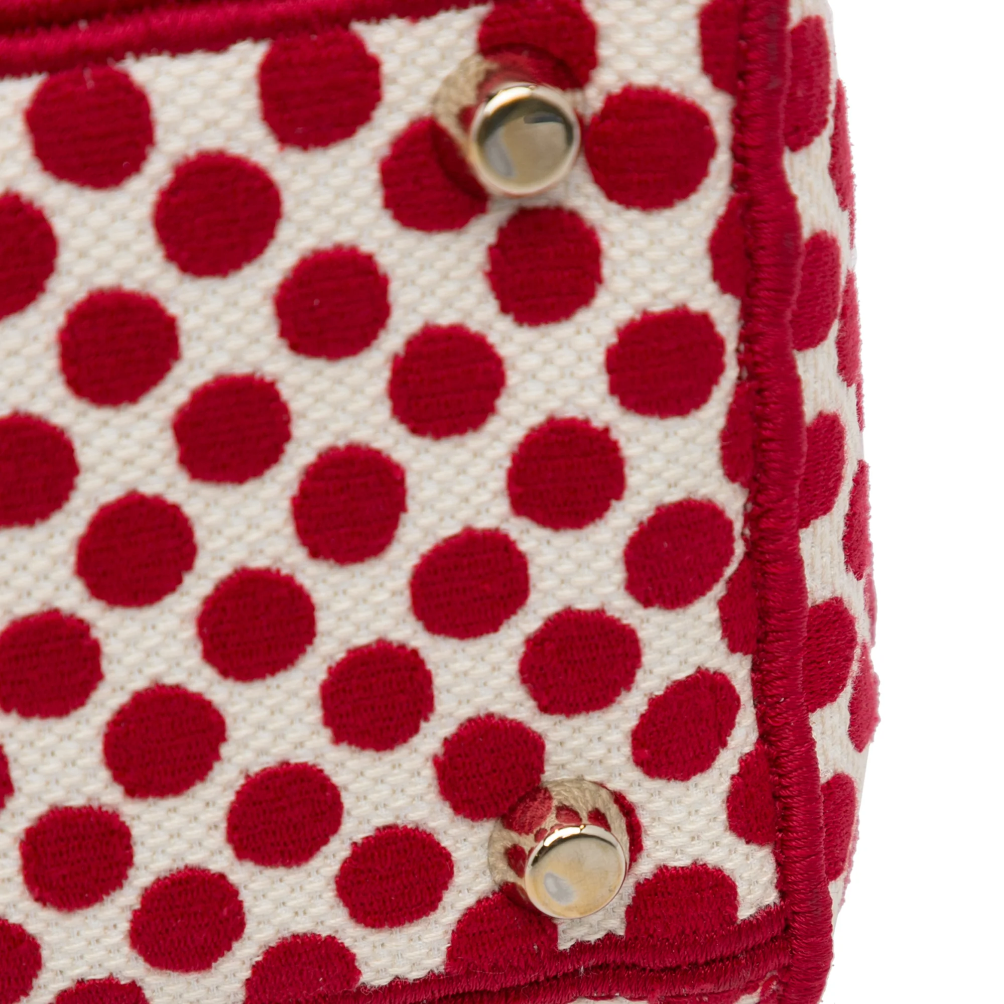 Dior | Pre-Owned DiorAmour Medium Embroidered Canvas Dots Lady D Lite | Red - Image 5