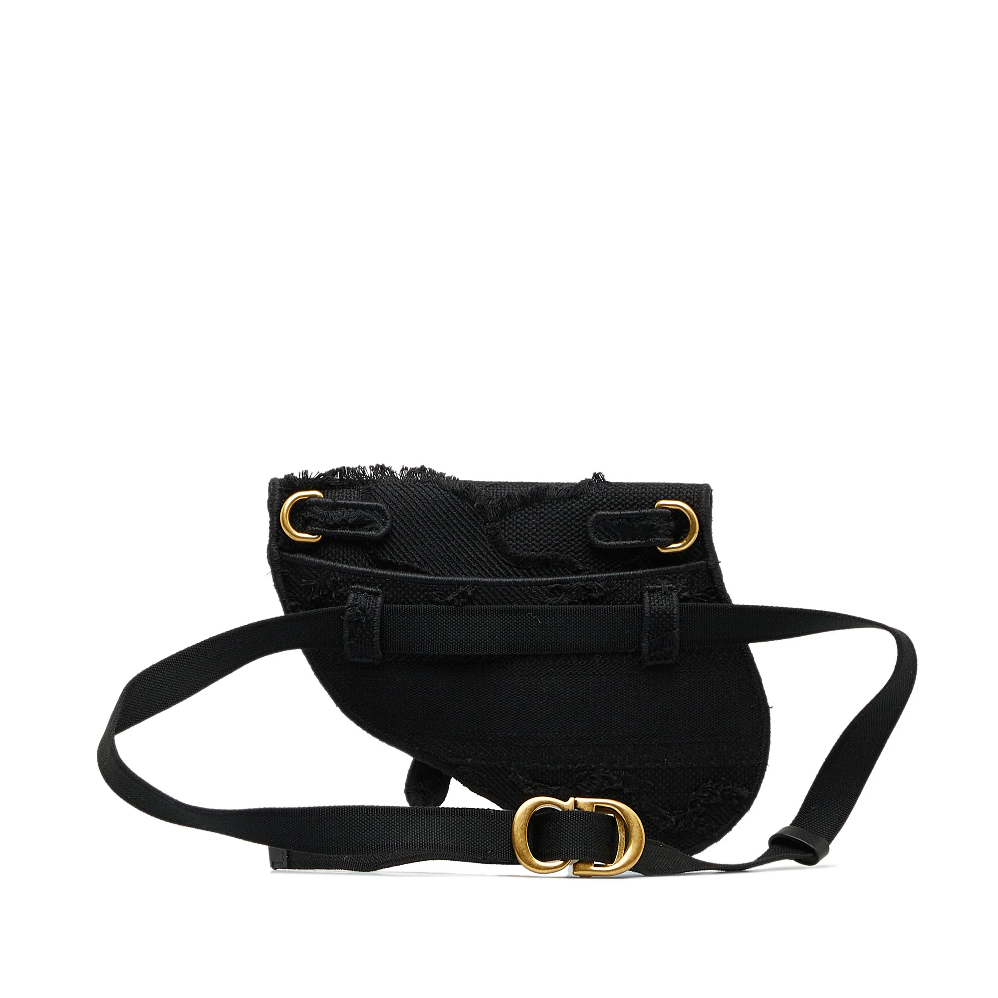 Dior | Pre-Owned Embroidered Canvas Camouflage Saddle Belt Bag | Black - Image 3