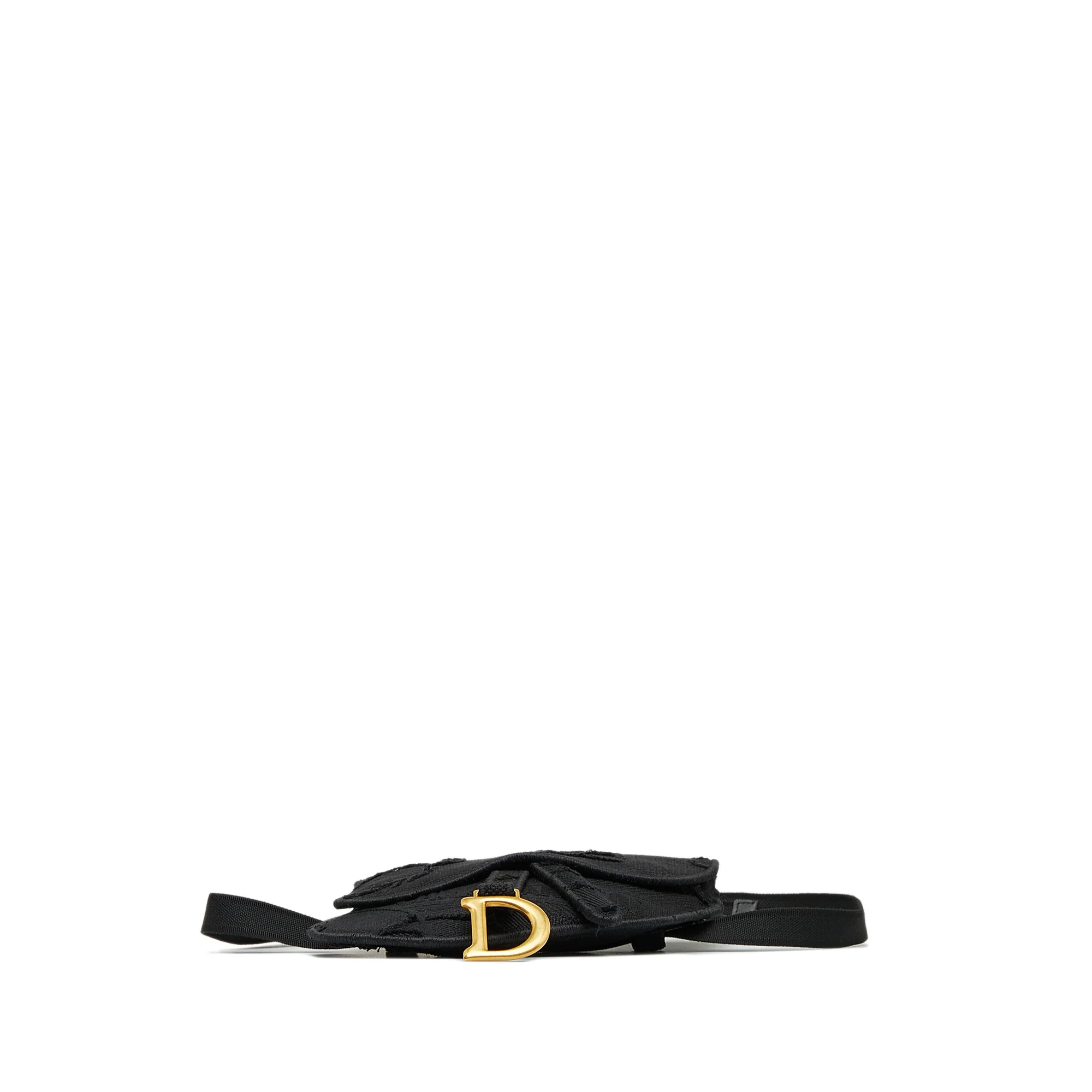 Dior | Pre-Owned Embroidered Canvas Camouflage Saddle Belt Bag | Black - Image 4