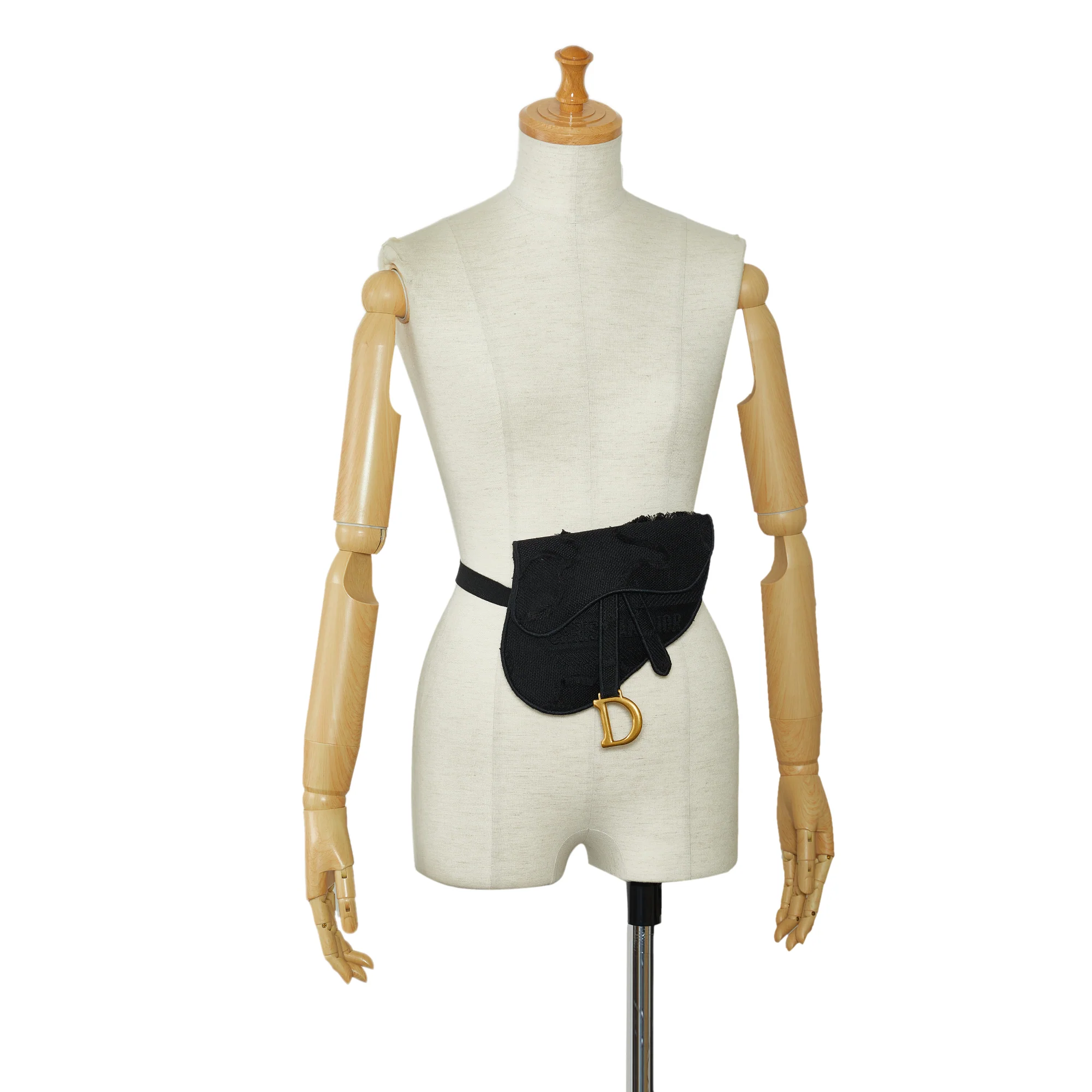 Dior | Pre-Owned Embroidered Canvas Camouflage Saddle Belt Bag | Black - Image 8