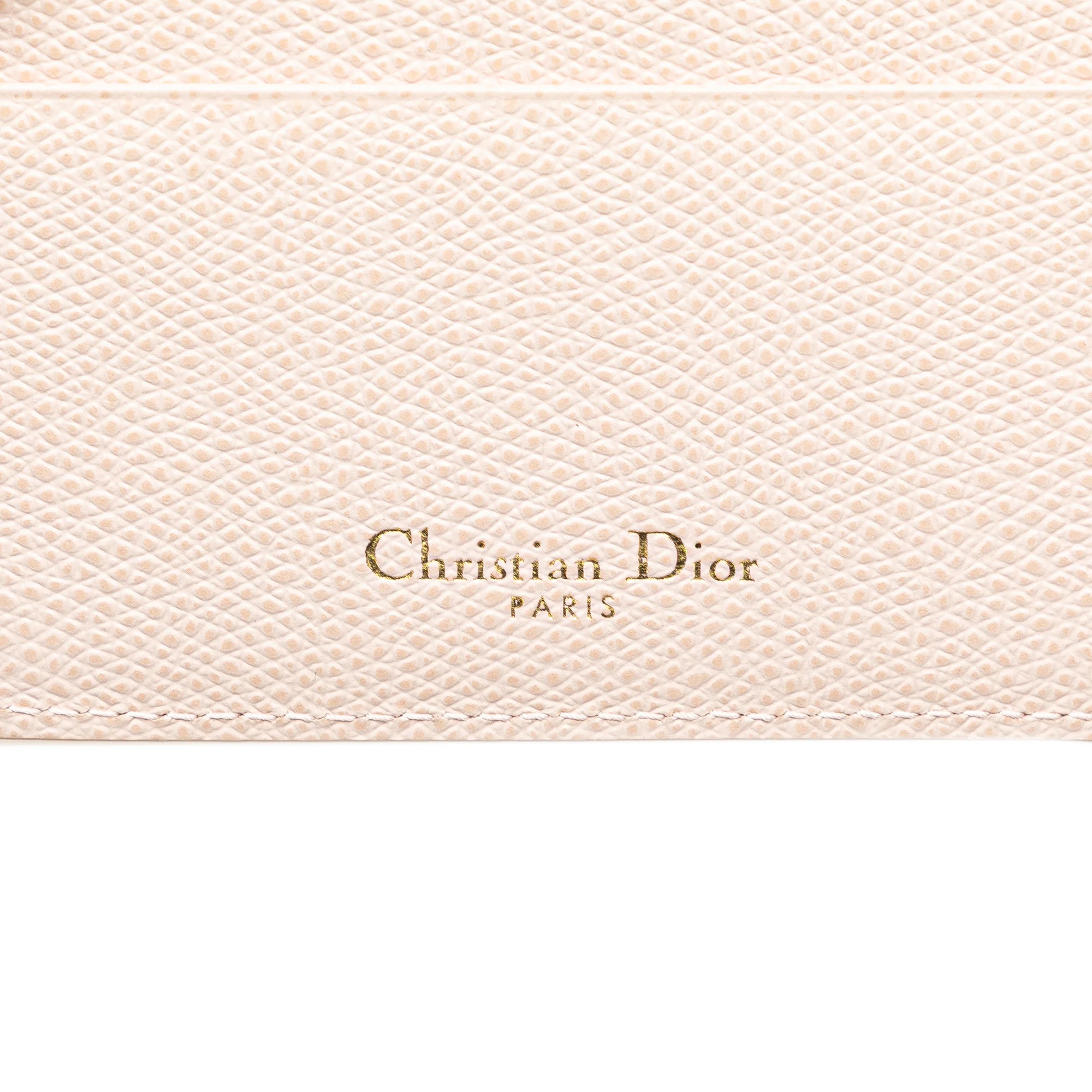 Dior | Pre-Owned Grained Calfskin Diorama Card Holder | Pink/Light Pink - Image 9