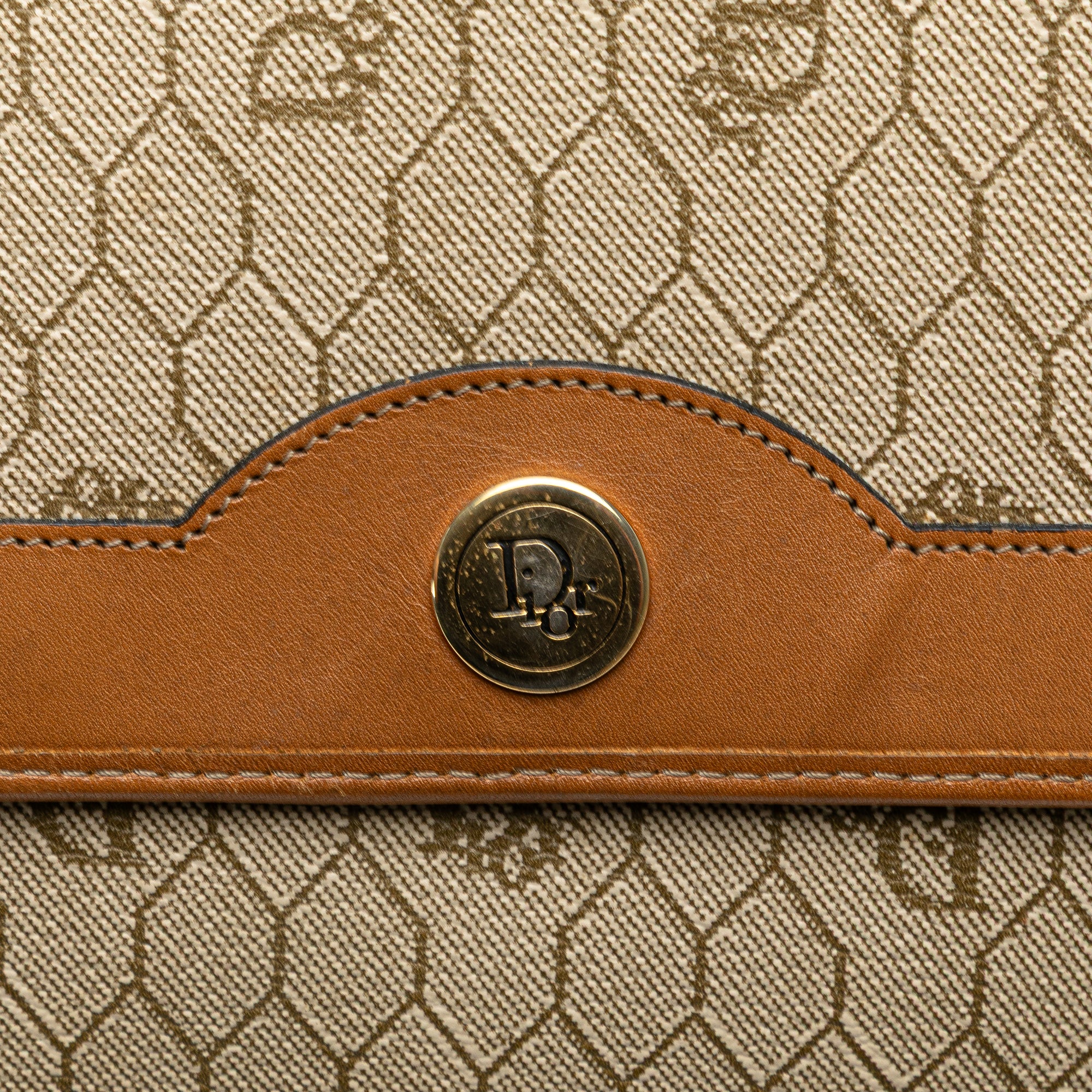 Dior | Pre-Owned Honeycomb Coated Canvas Chain Shoulder Bag - II | Beige - Image 8