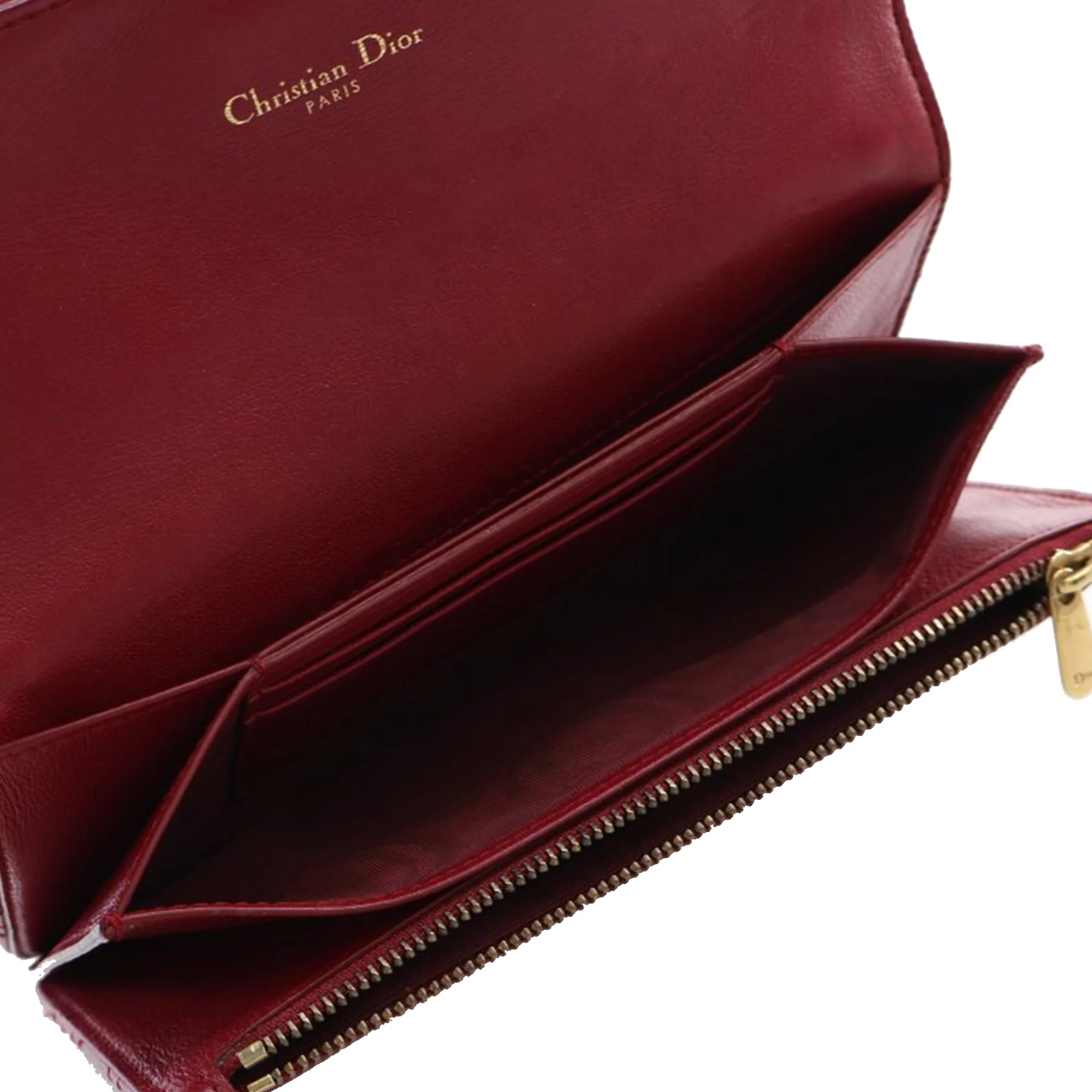 Dior | Pre-Owned Lambskin Cannage DiorAddict Wristlet Clutch | Red - Image 14