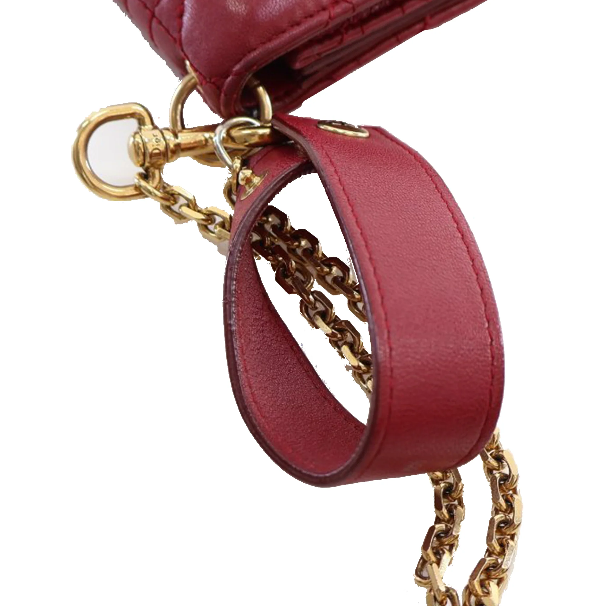 Dior | Pre-Owned Lambskin Cannage DiorAddict Wristlet Clutch | Red - Image 6