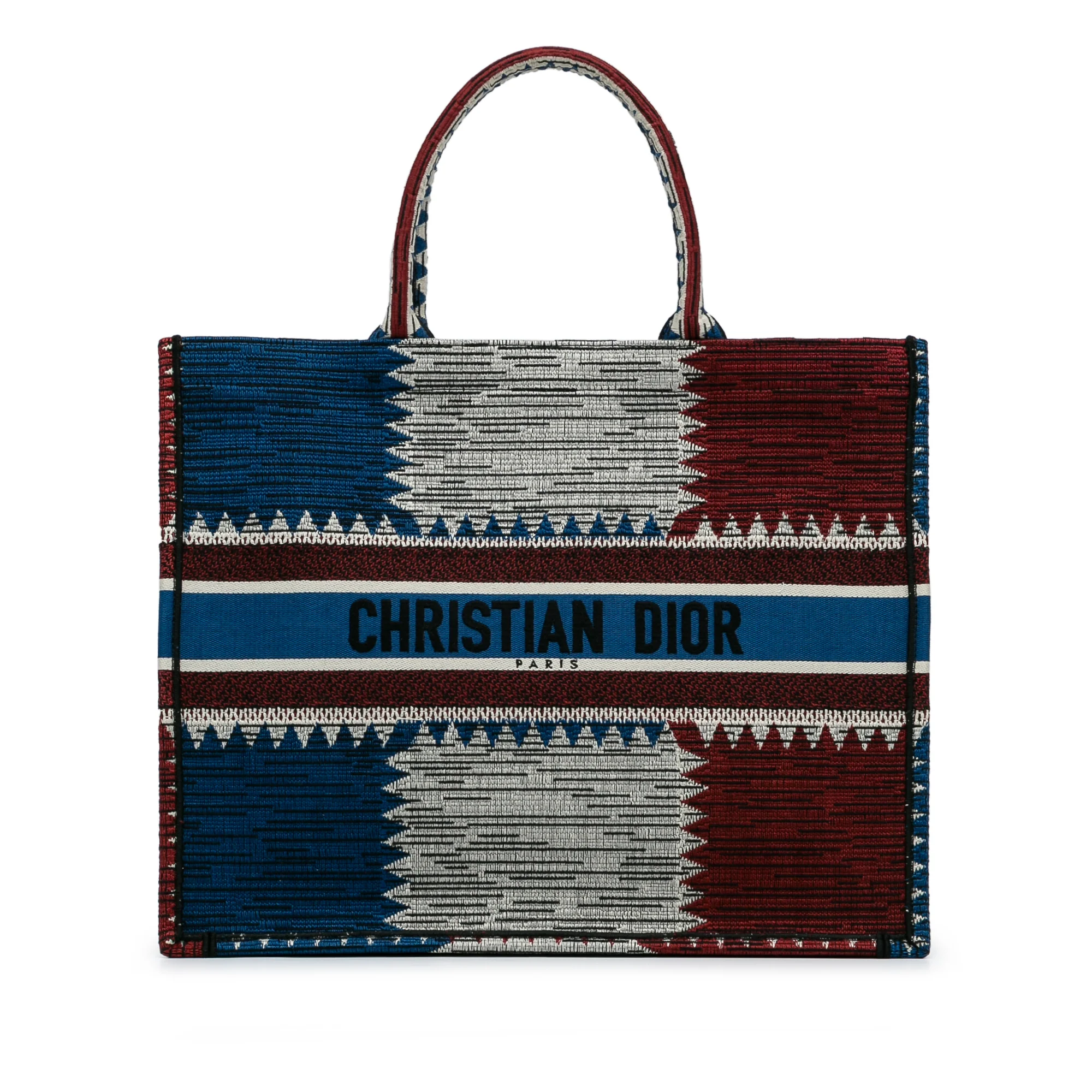 Dior | Pre-Owned Large French Flag Book Tote | Blue