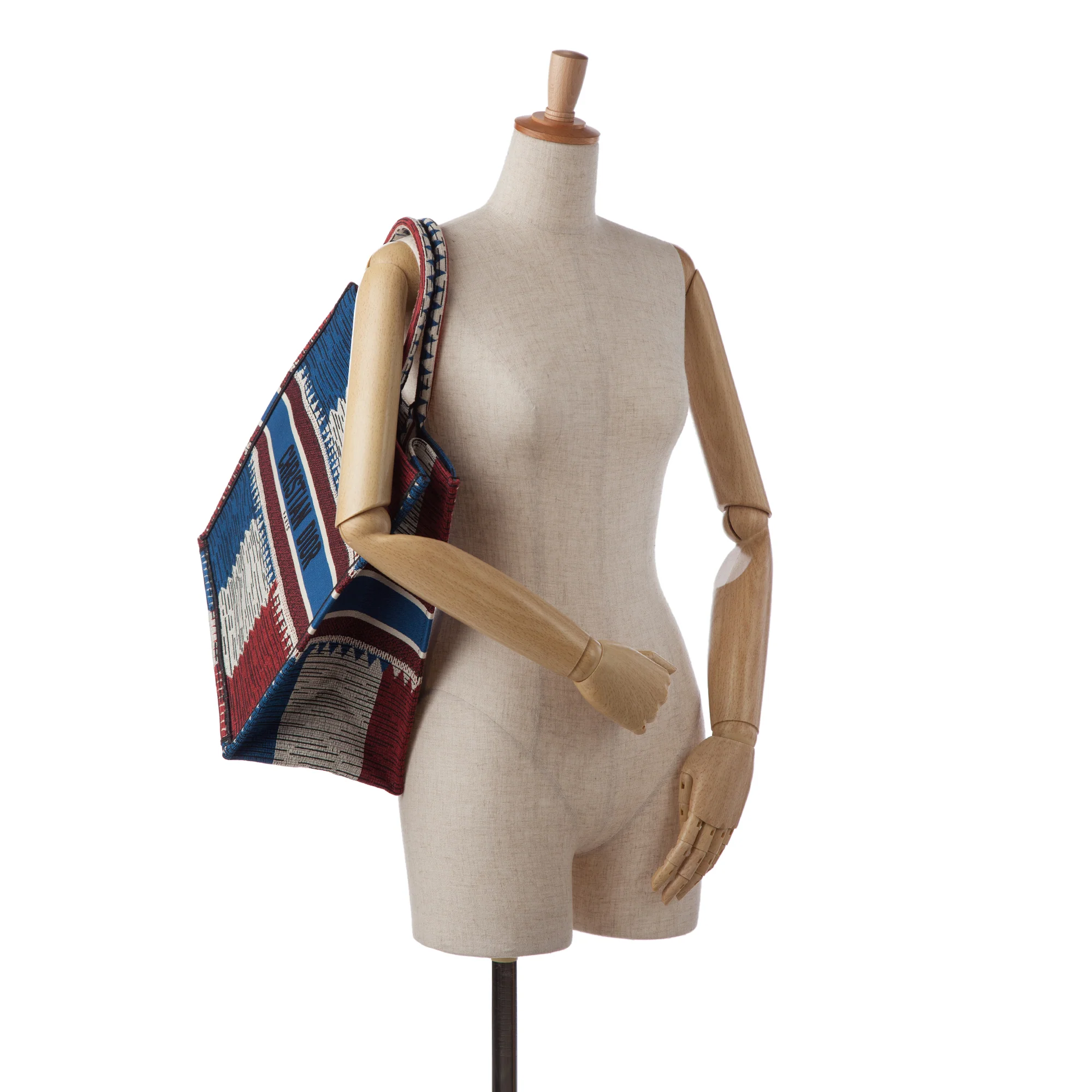 Dior | Pre-Owned Large French Flag Book Tote | Blue - Image 10