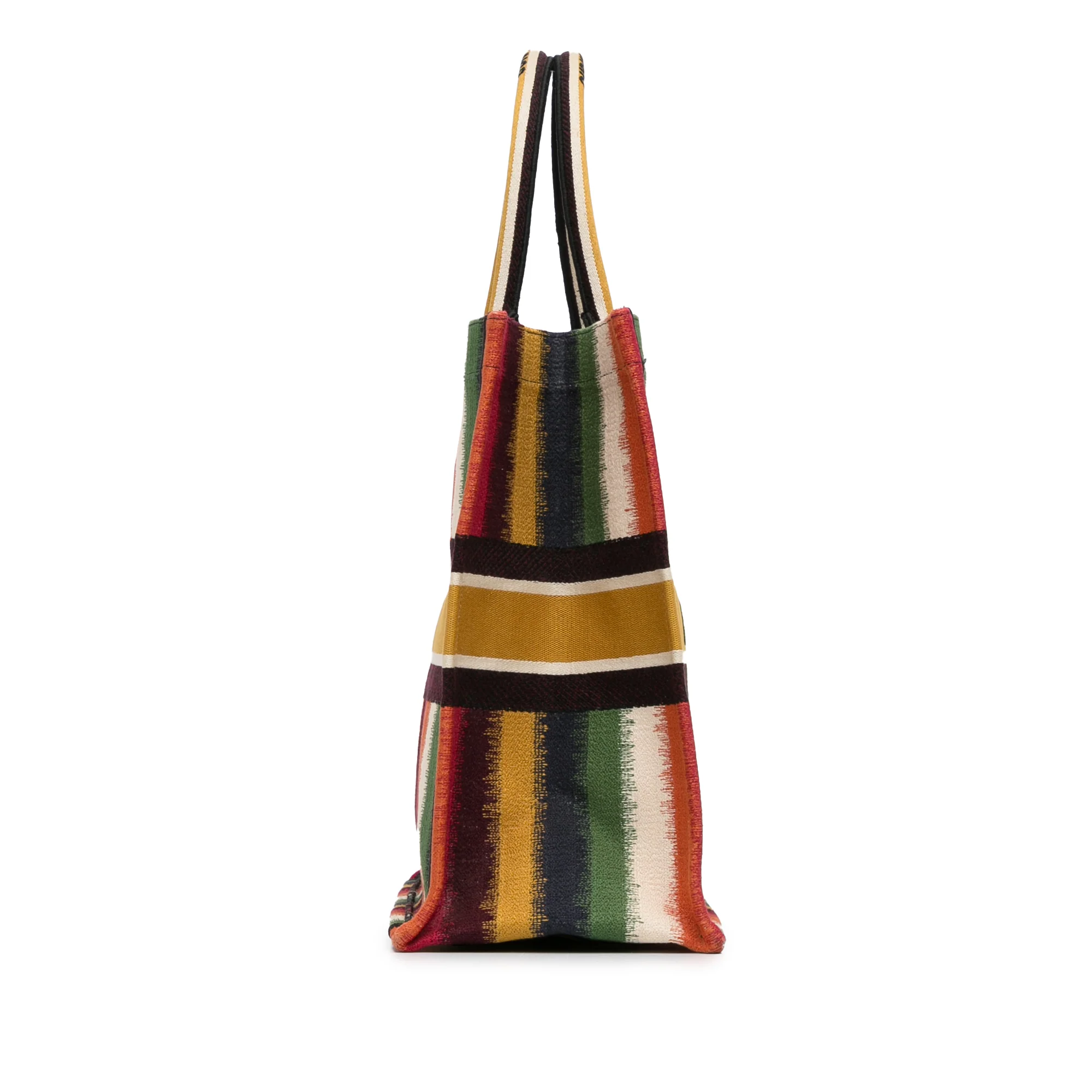 Dior | Pre-Owned Large Striped Book Tote | Yellow - Image 5