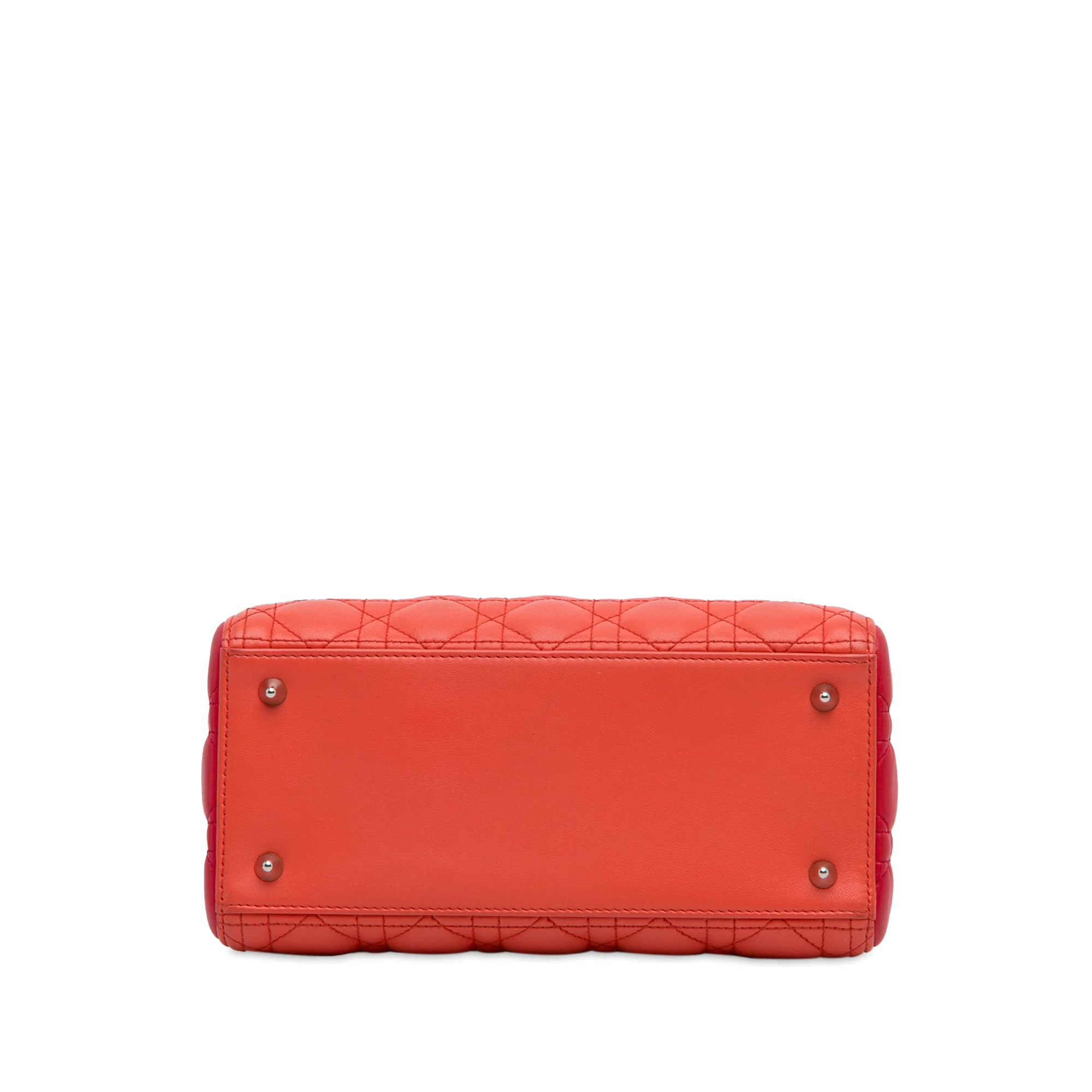 Dior | Pre-Owned Medium Bicolor Lambskin Cannage Lady Dior | Orange - Image 10